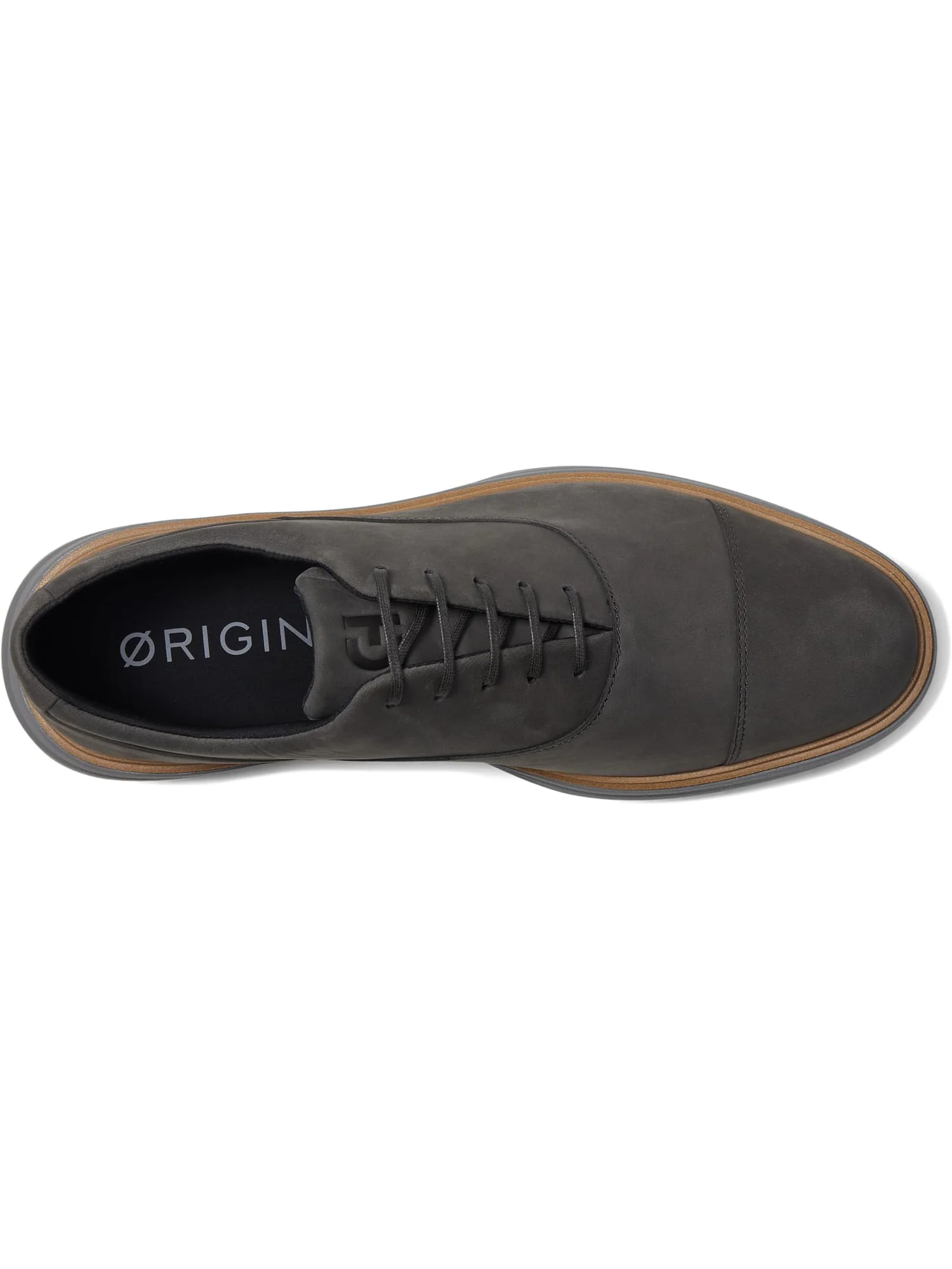 Оксфорды Cole Haan Men's Originalgrand Cityspectre Captoe Oxfords, Raven Nubuck/Dark Natural/Quiet Shade — изображение 2 из 7