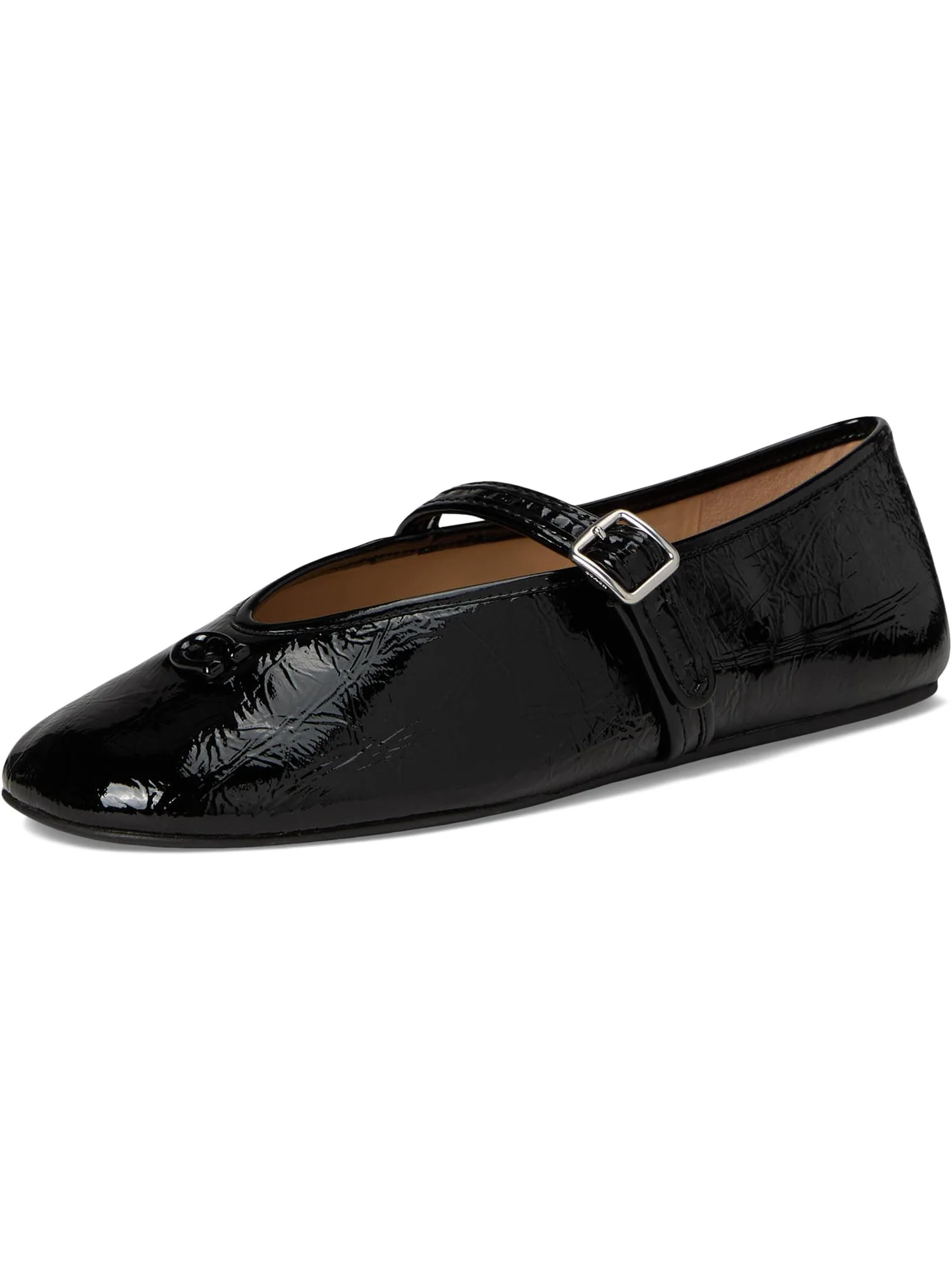Балетки COACH Sculpted C Crinkle Patent Leather Soft Mary Jane — изображение 7 из 7, черный