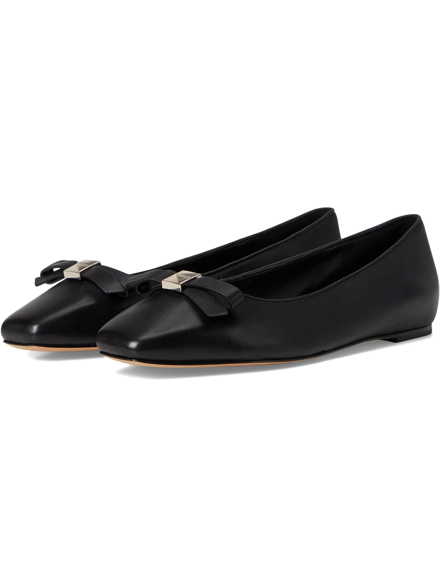 Балетки Kate Spade New York Women's Deco Bow Smooth Leather Flat — изображение 1 из 7, черный
