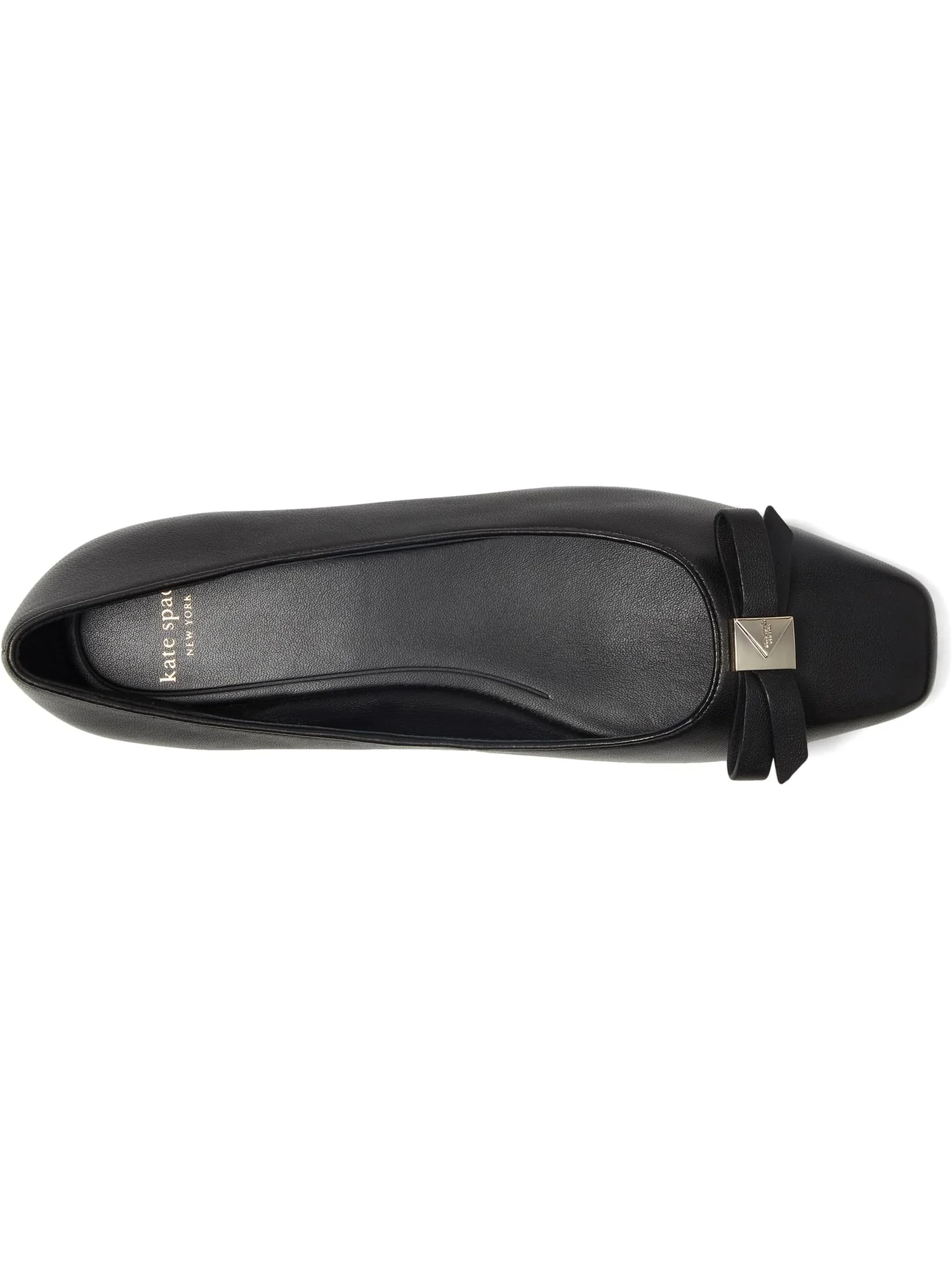 Балетки Kate Spade New York Women's Deco Bow Smooth Leather Flat — изображение 2 из 7, черный