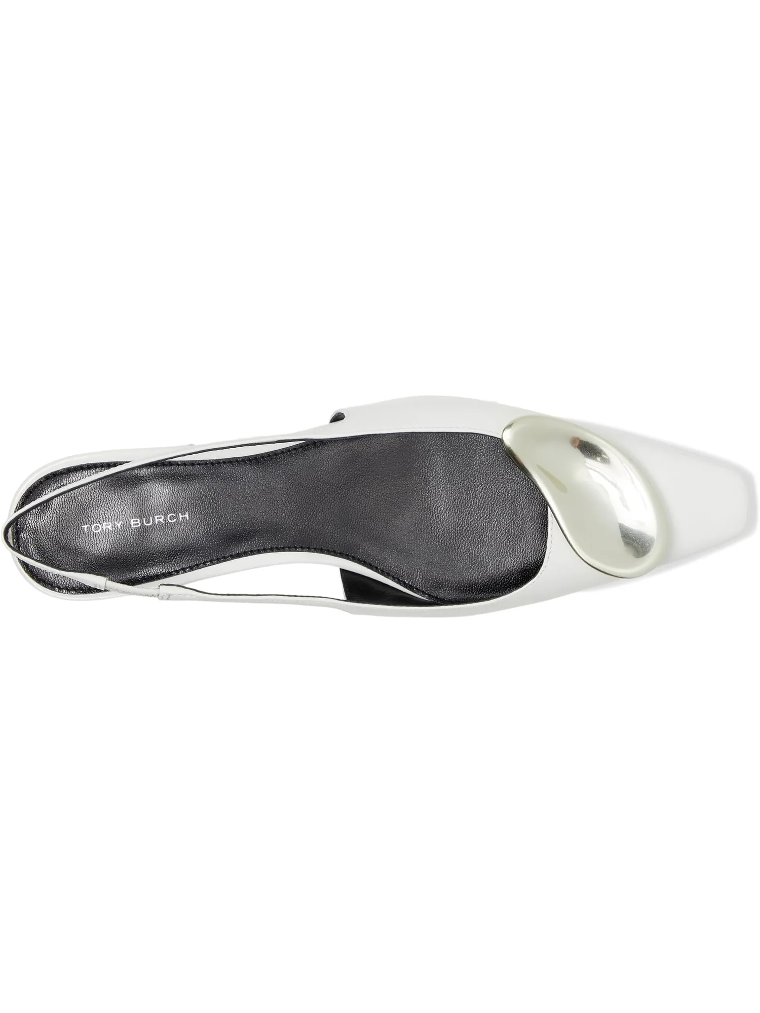 Балетки Tory Burch Patos Slingback — изображение 2 из 7, серебристый