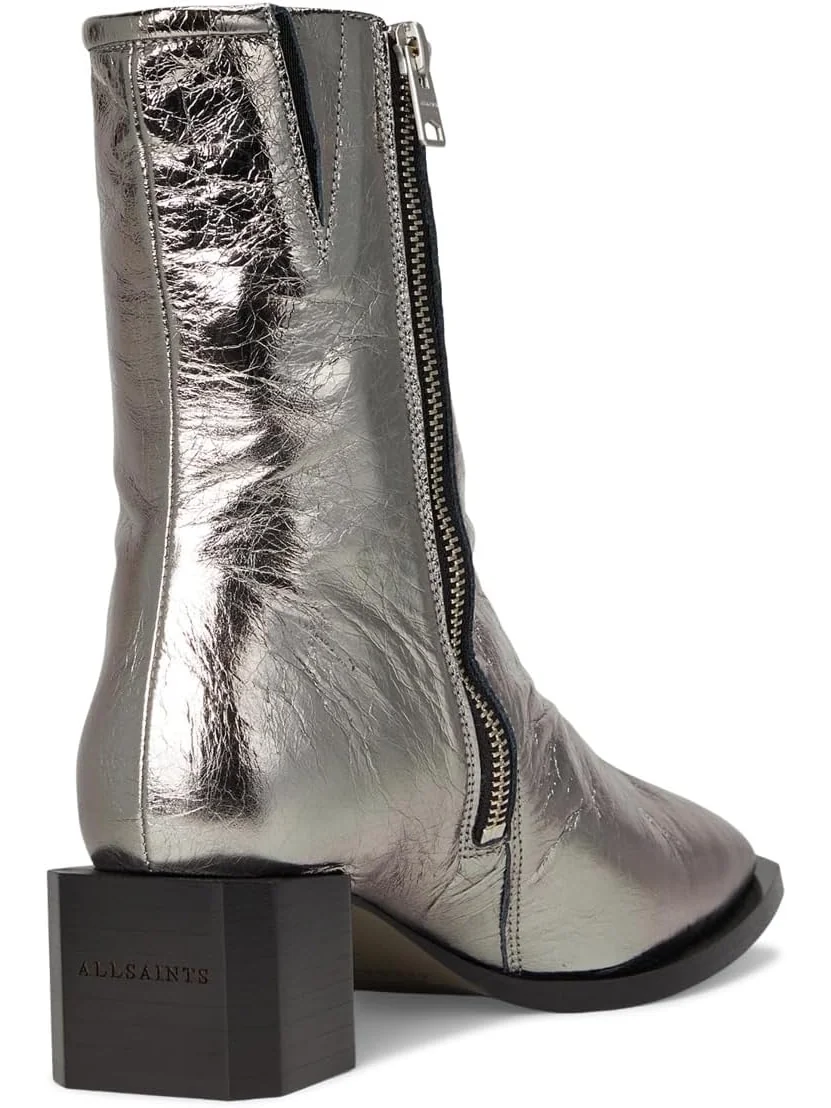 Ботинки AllSaints Avril Metallic Boots — изображение 5 из 7, серый