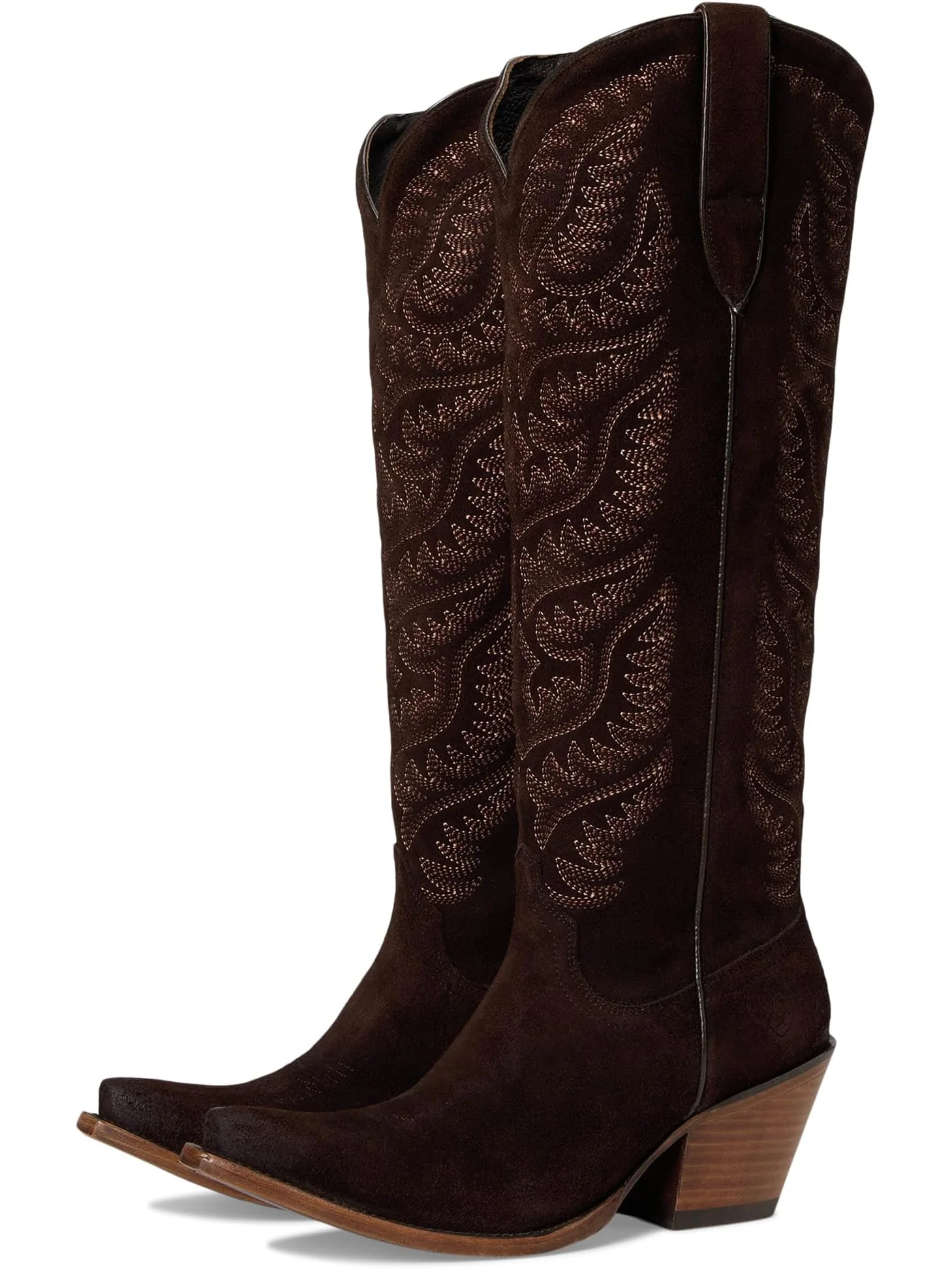 Женские ковбойские сапоги Ariat Laramie замшевые с вышивкой — изображение 1 из 7, коричневый