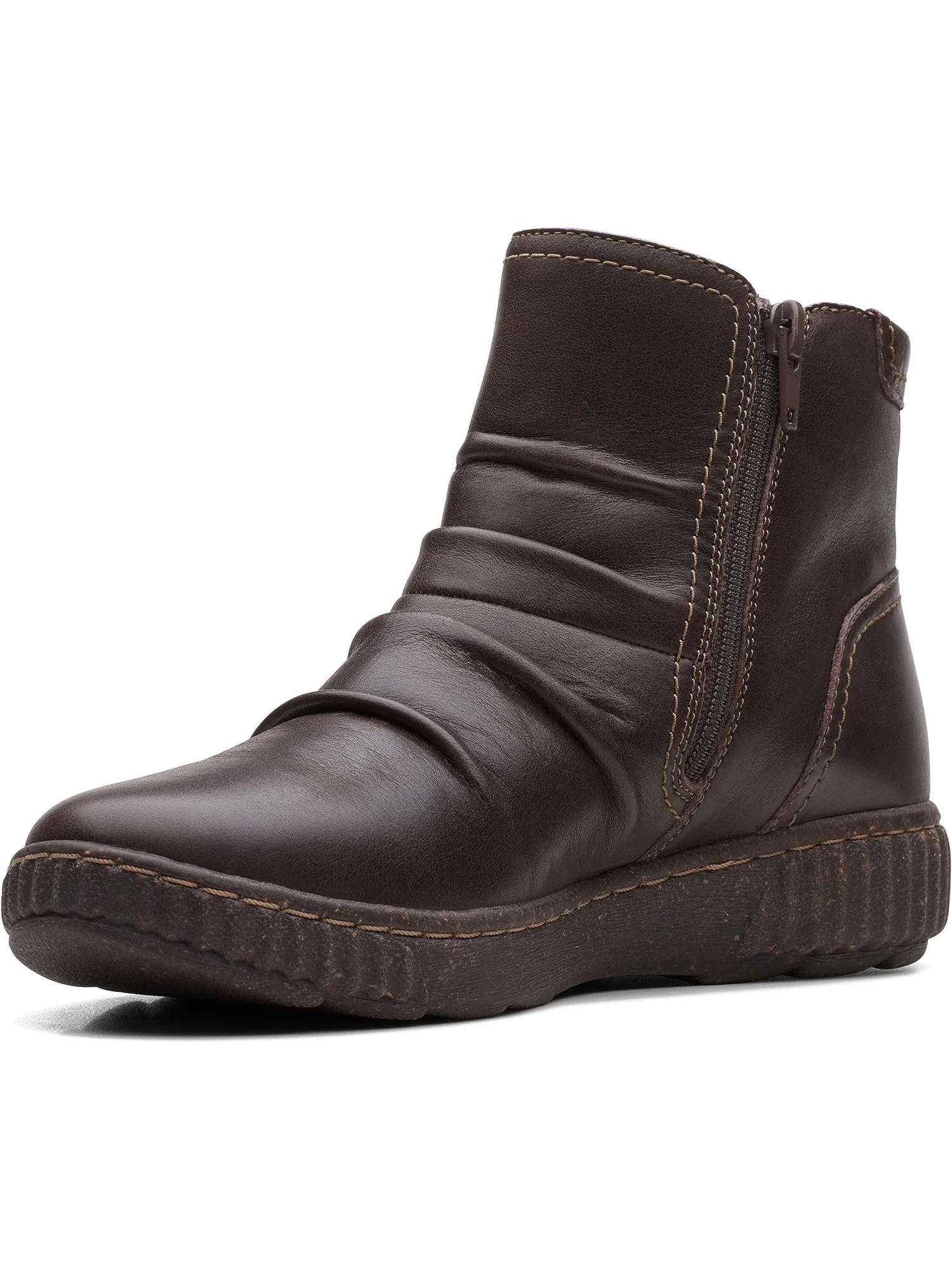 Ботинки женские Clarks Caroline Orchid кожаные со сборкой