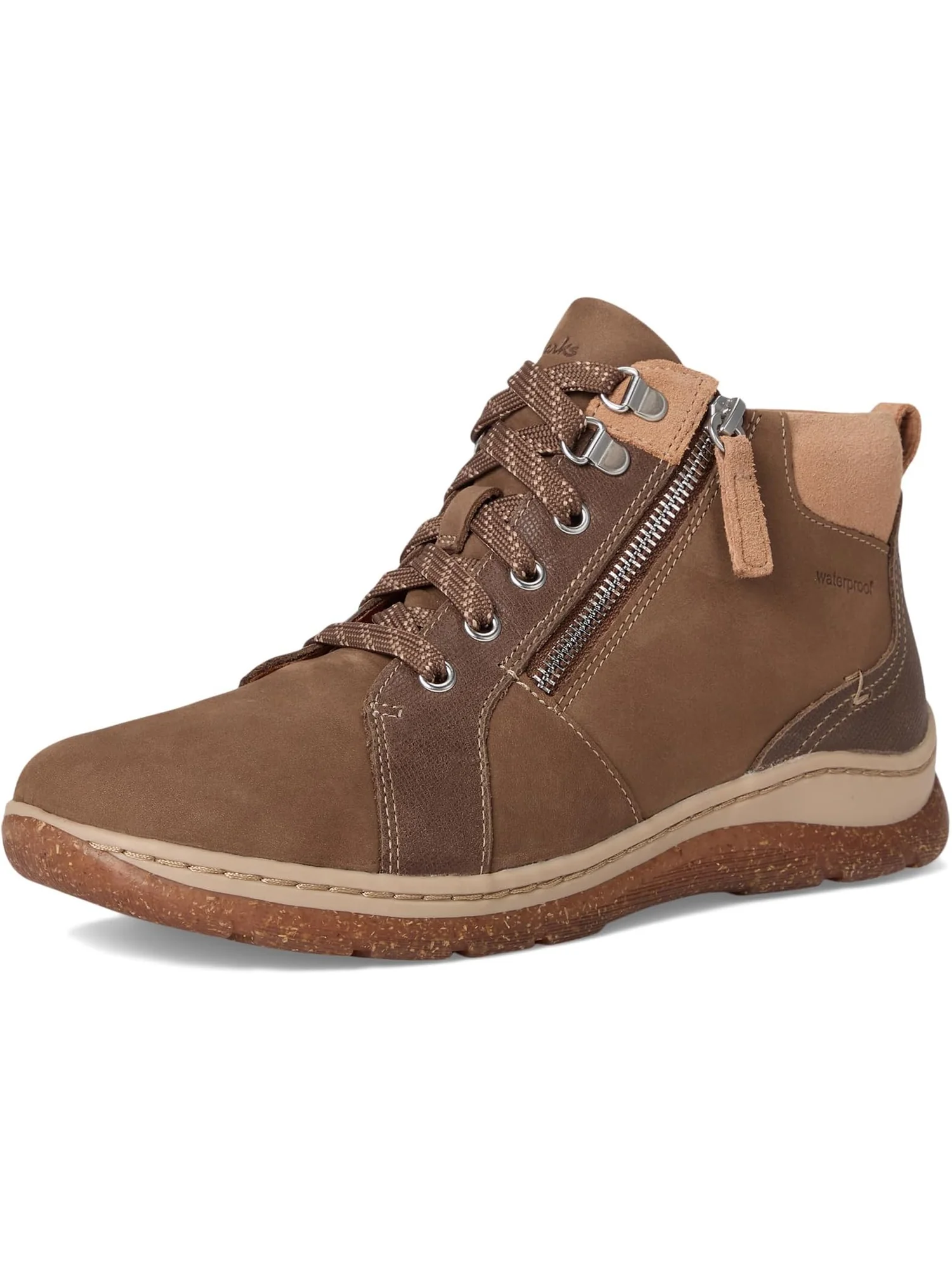 Ботинки женские Clarks Orlene Top водонепроницаемые из нубука — изображение 7 из 7, коричневый