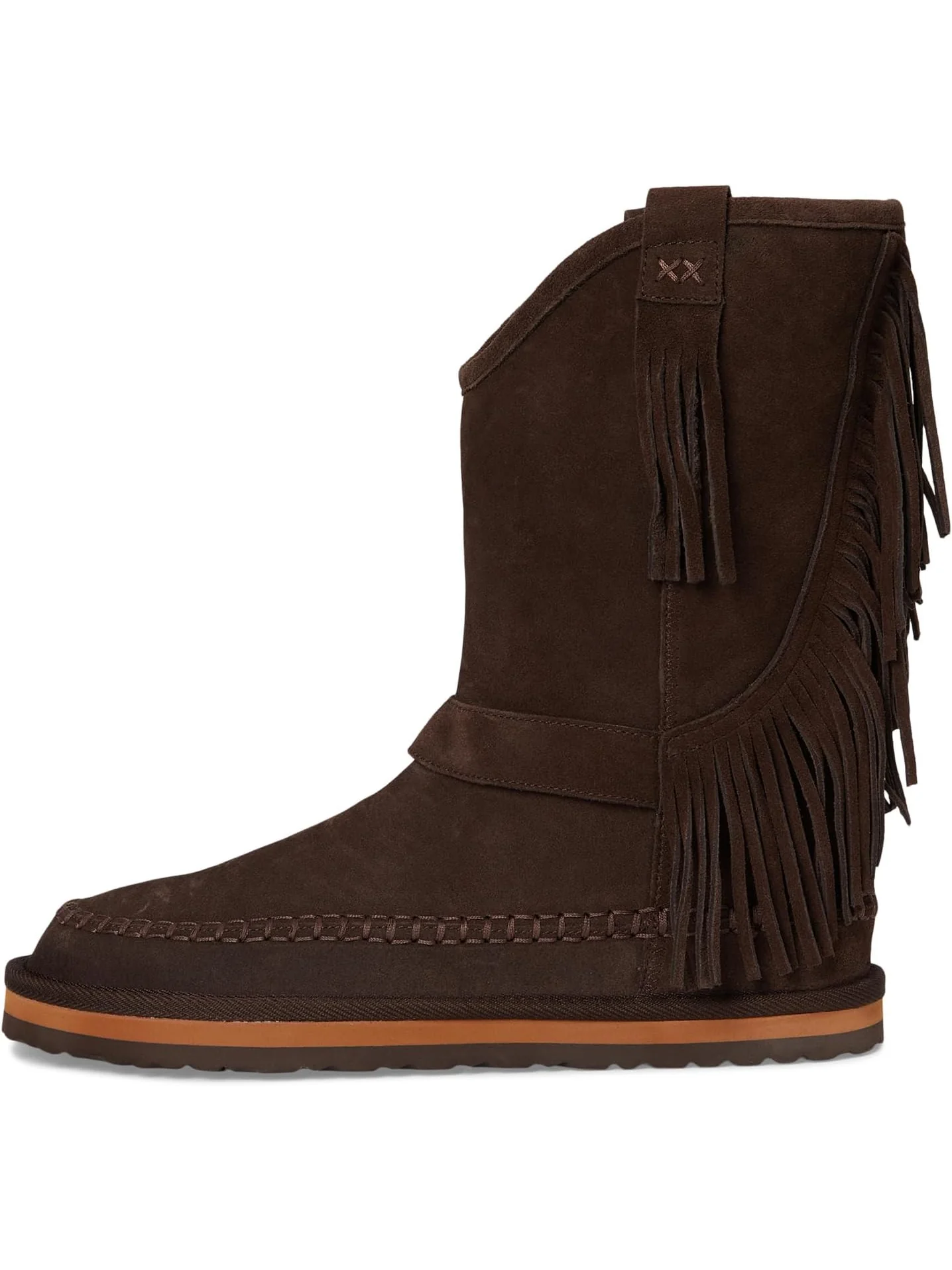 Ботинки Free People Faye Fringe Pull On Boots — изображение 4 из 7, шоколадный