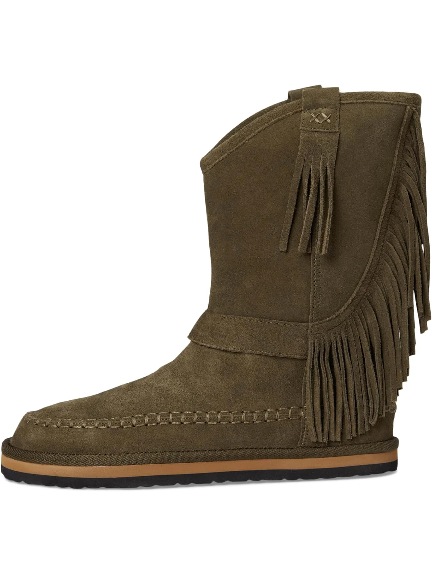 Ботинки Free People Women's Faye Fringe Pull-On Boots — изображение 4 из 7, оливковый
