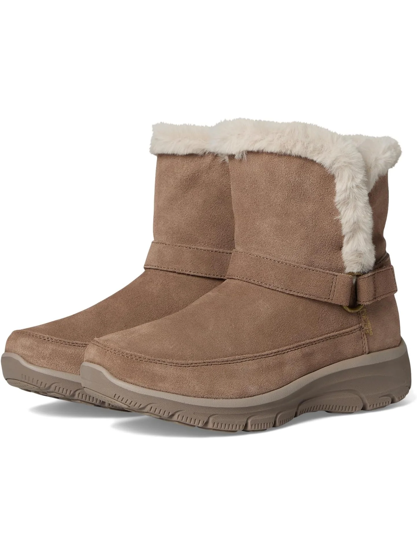Ботинки женские SKECHERS Dreamers Luxe Vibe из замши и искусственного меха — изображение 1 из 7, коричневый