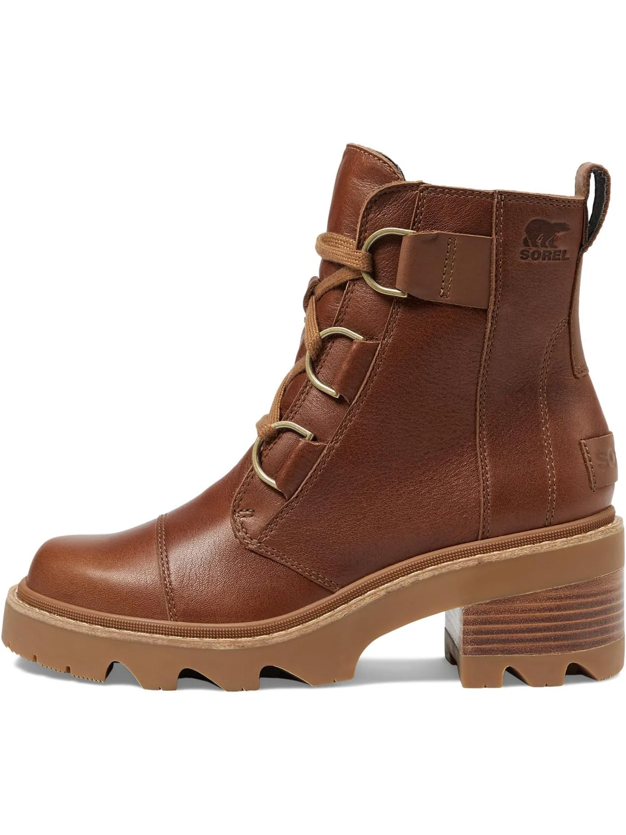 Ботинки женские SOREL Joan Now кожаные на блочном каблуке — изображение 4 из 6, коричневый