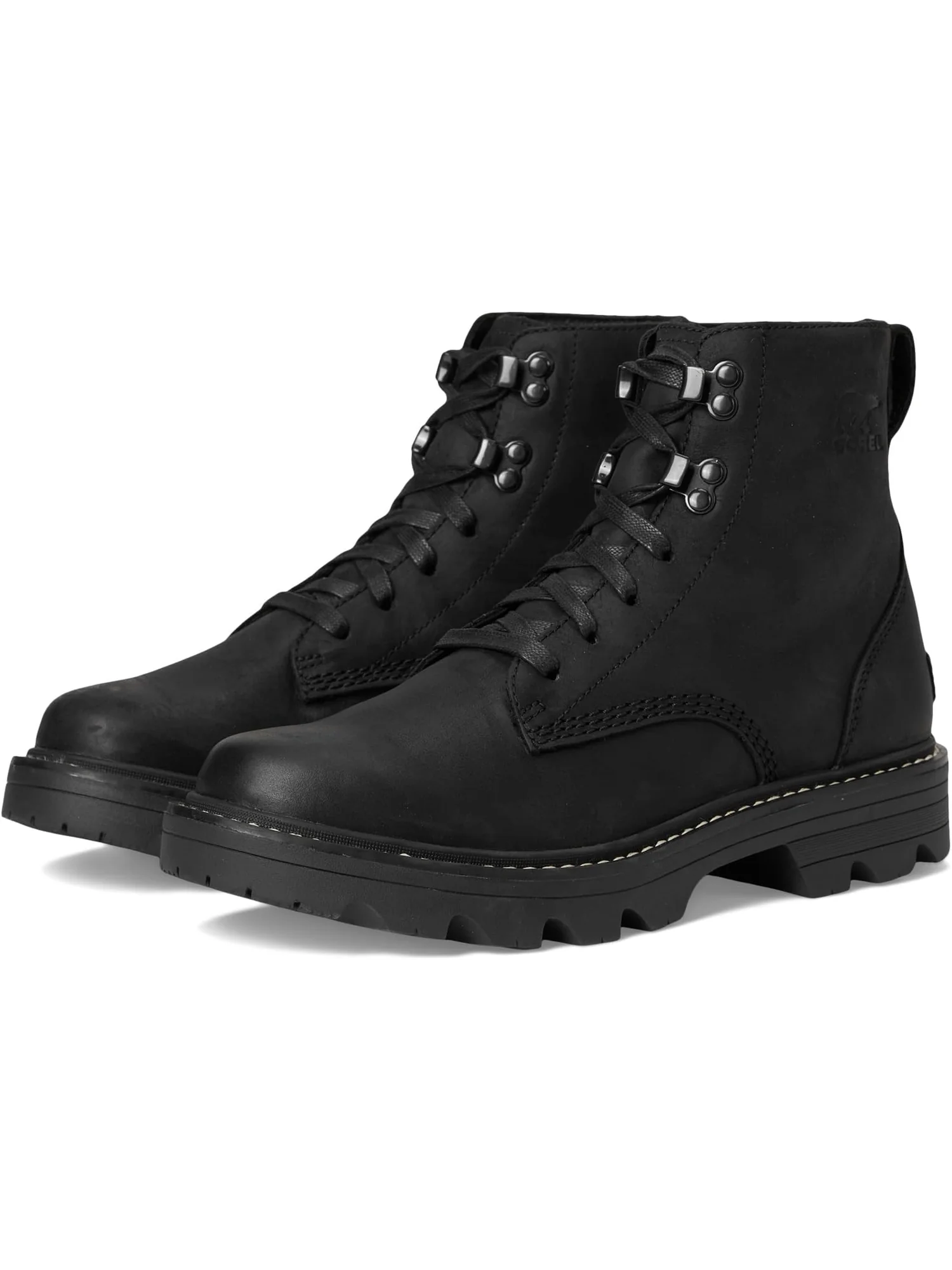 Ботинки женские SOREL Revel Rd Boots Lace из кожи водонепроницаемые — изображение 1 из 7, черный