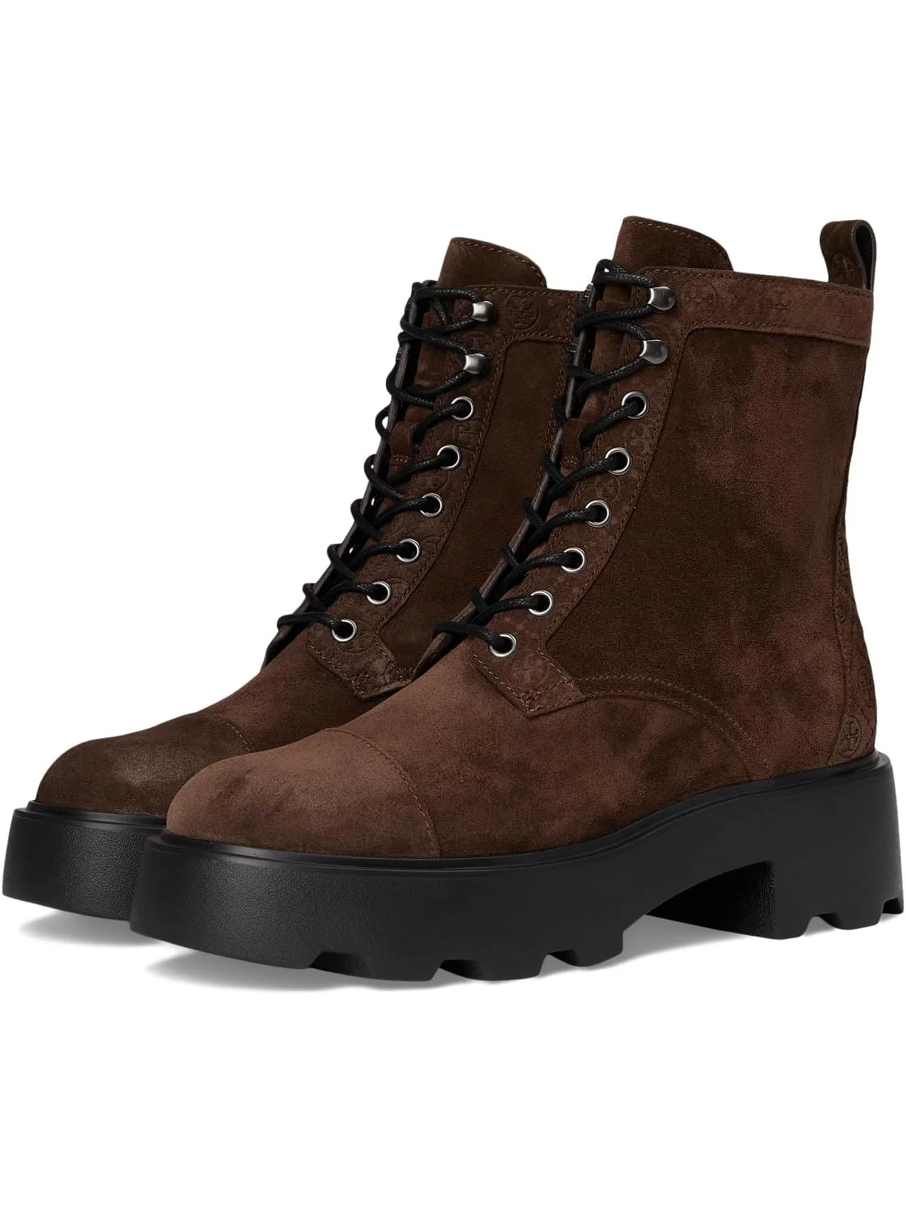 Ботинки Tory Burch Women's Monogram Lug Ankle Boot 65mm — изображение 1 из 7, какао