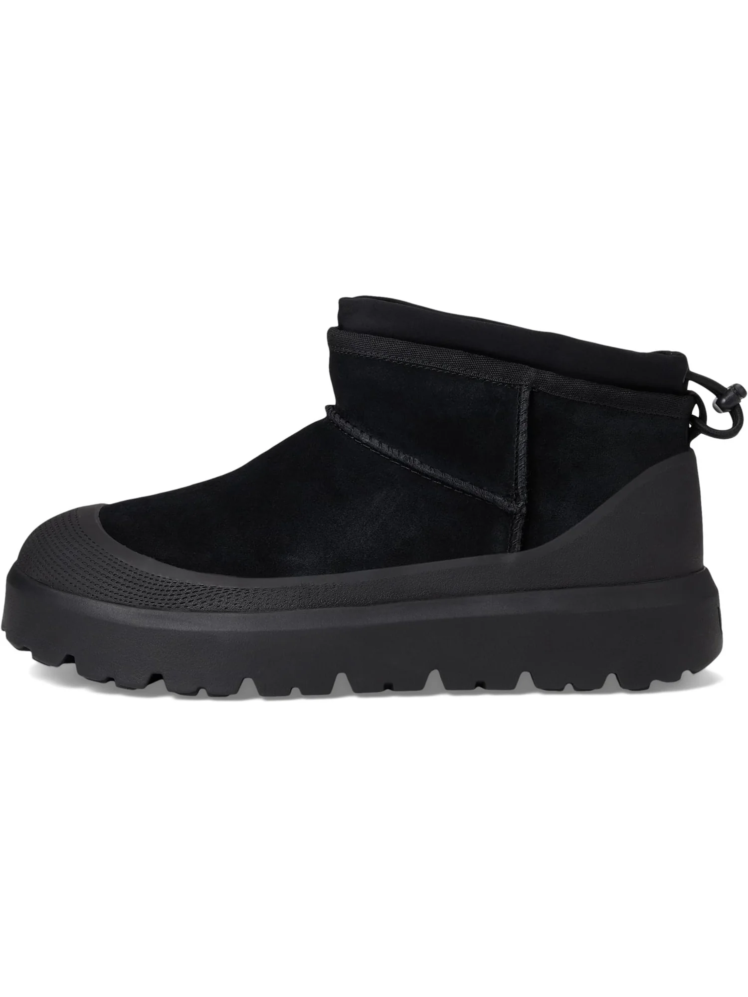 Мужские ботинки UGG Classic Ultra Mini Weather Hybrid замшевые с резиновой подошвой — изображение 4 из 7, черный