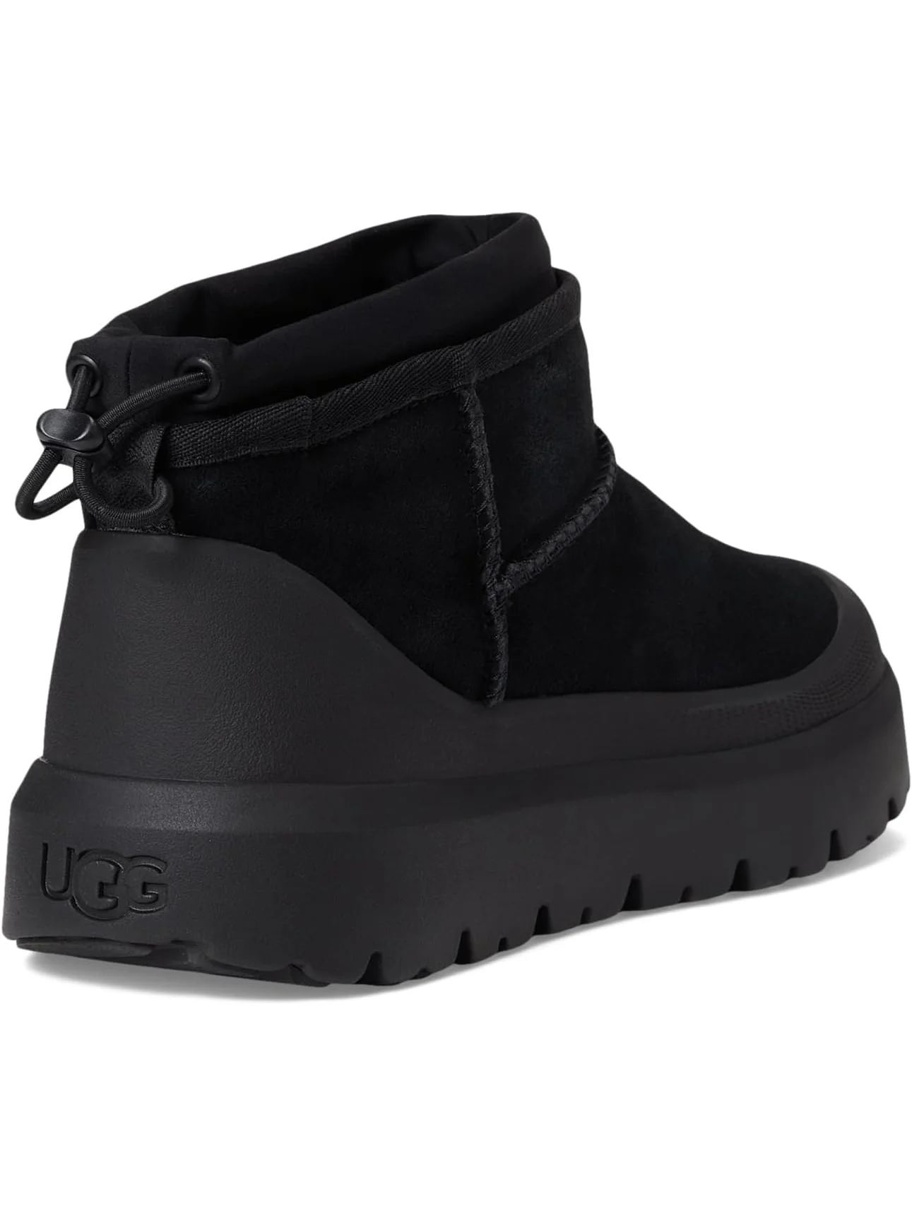 Мужские ботинки UGG Classic Ultra Mini Weather Hybrid замшевые с резиновой подошвой — изображение 5 из 7, черный