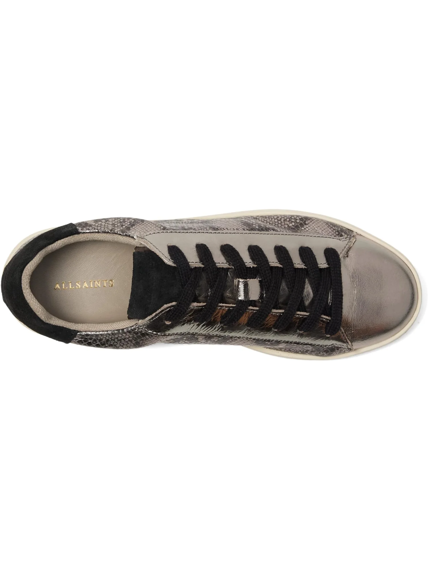 Кроссовки AllSaints Shana Met Sneakers — изображение 2 из 7, серебристый/черный
