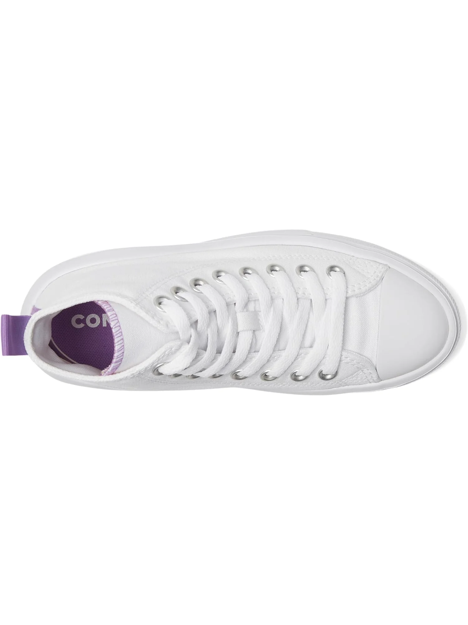 Кроссовки Converse Kids Chuck Taylor All Star Move Platform — изображение 2 из 7, белый/фиолетовый/белый