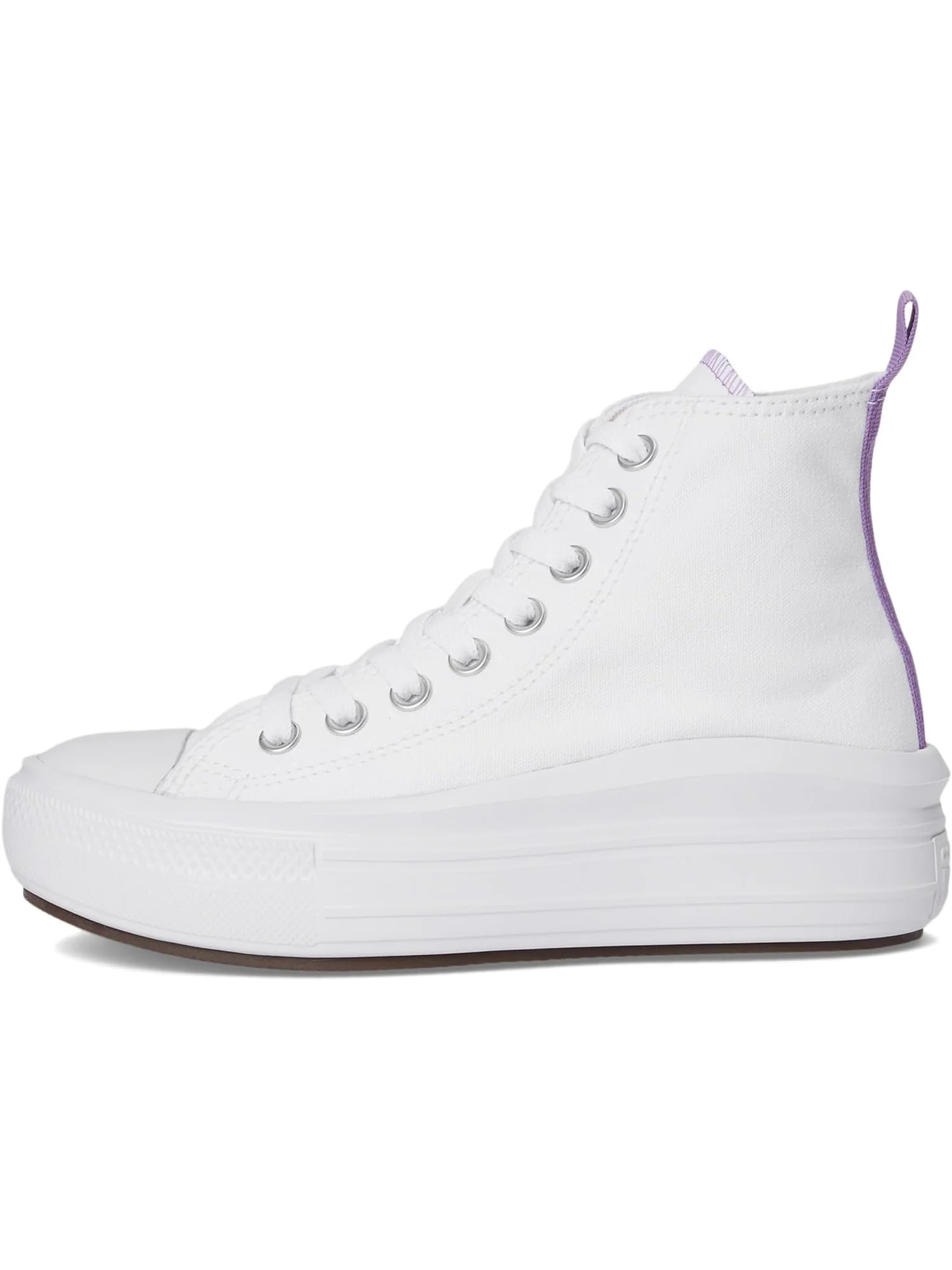 Кроссовки Converse Kids Chuck Taylor All Star Move Platform — изображение 4 из 7, белый/фиолетовый/белый
