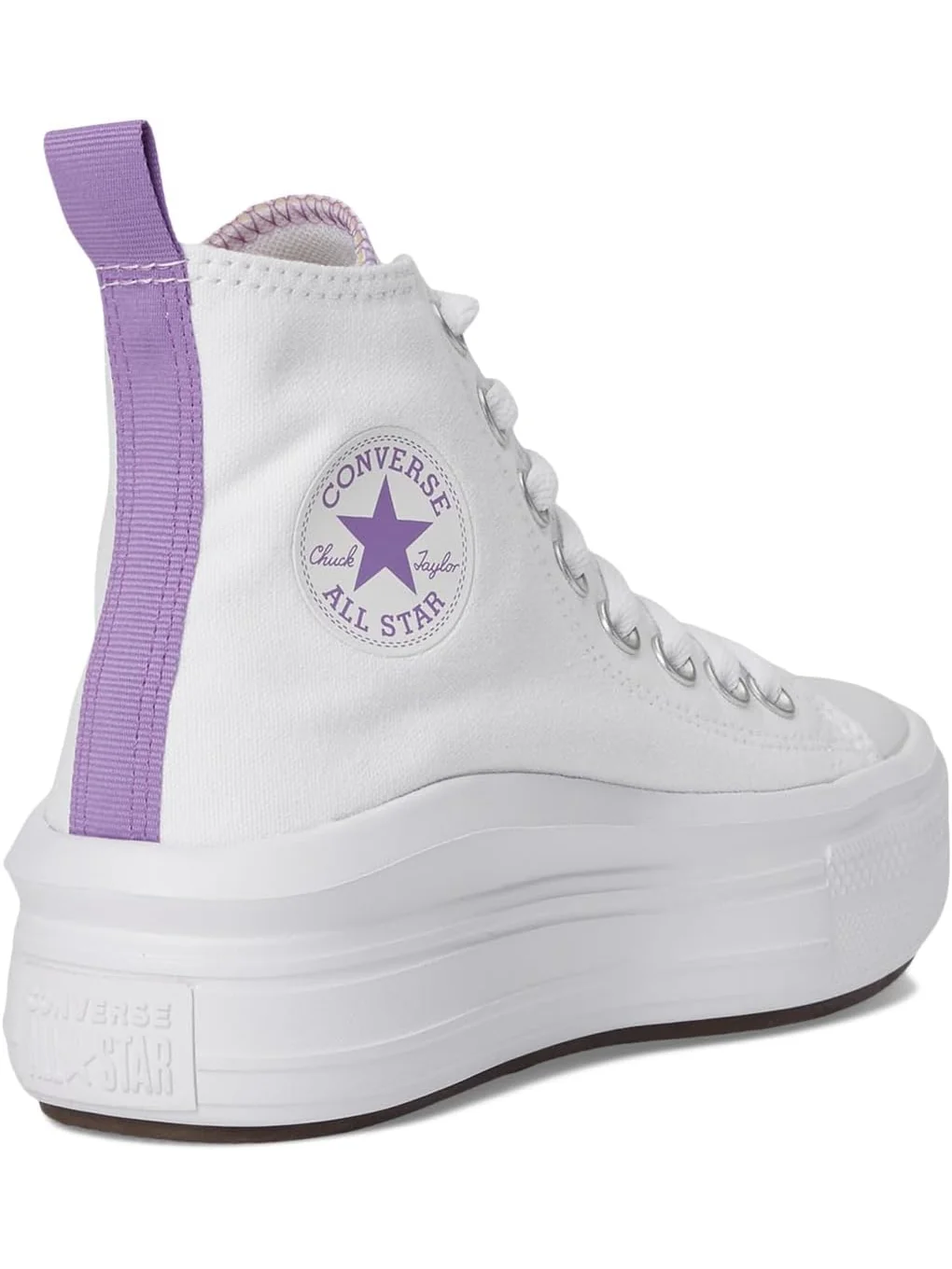 Кроссовки Converse Kids Chuck Taylor All Star Move Platform — изображение 5 из 7, белый/фиолетовый/белый