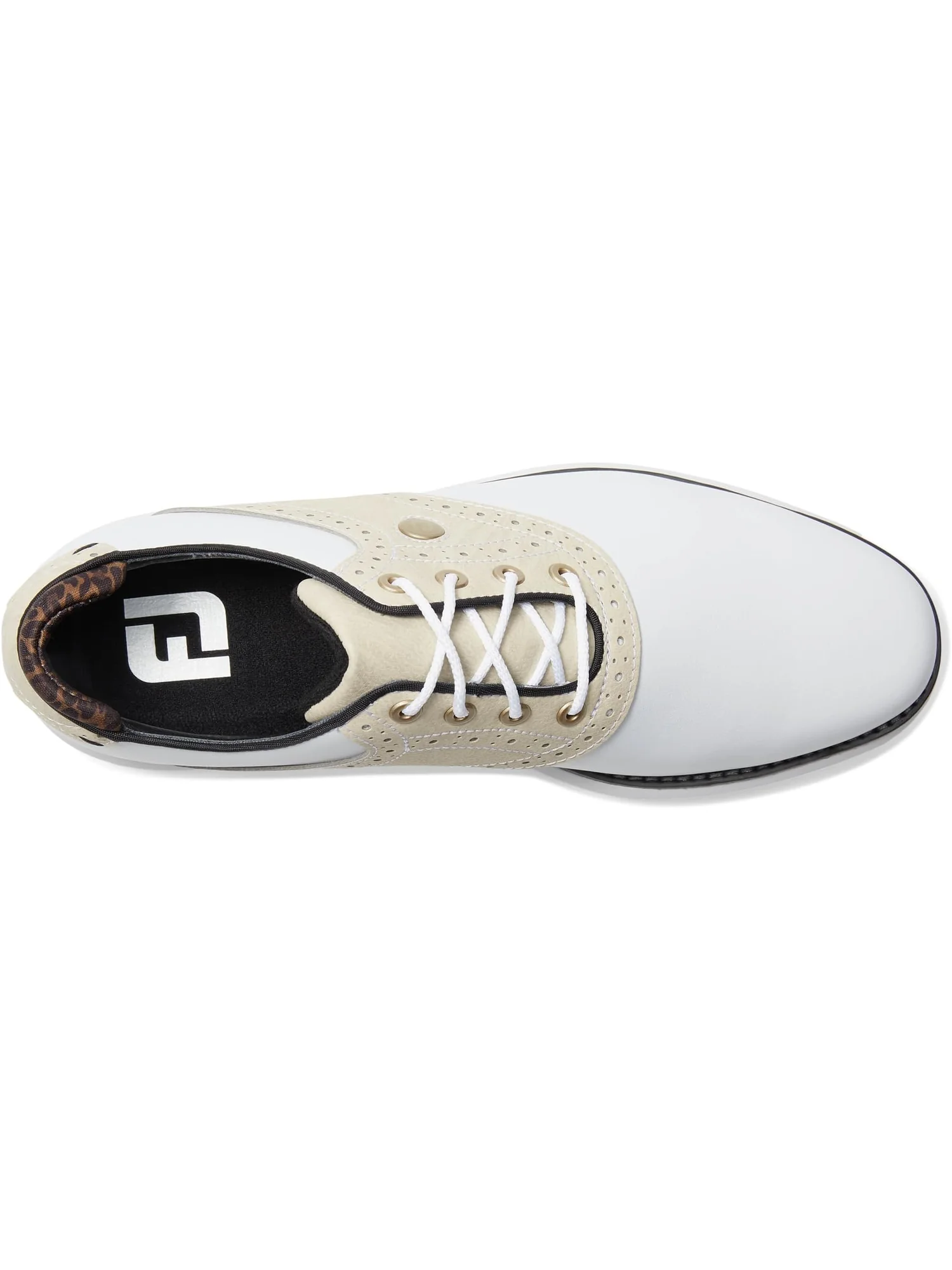 Кроссовки FootJoy Traditions Golf Shoes- Previous Season — изображение 2 из 7, белый/бежевый/черный