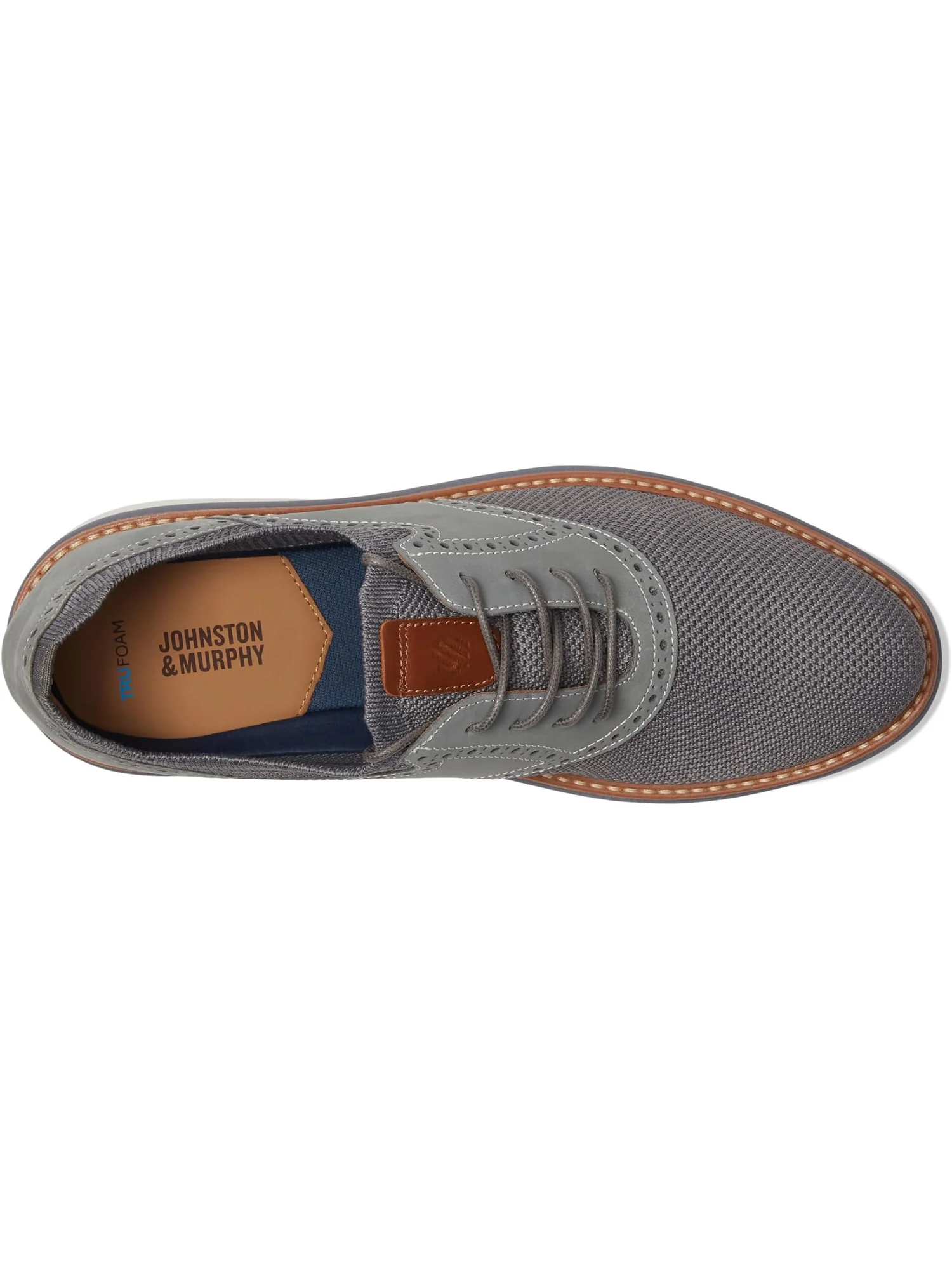 Кроссовки Johnston & Murphy Braydon Knit Saddle — изображение 2 из 7, серый