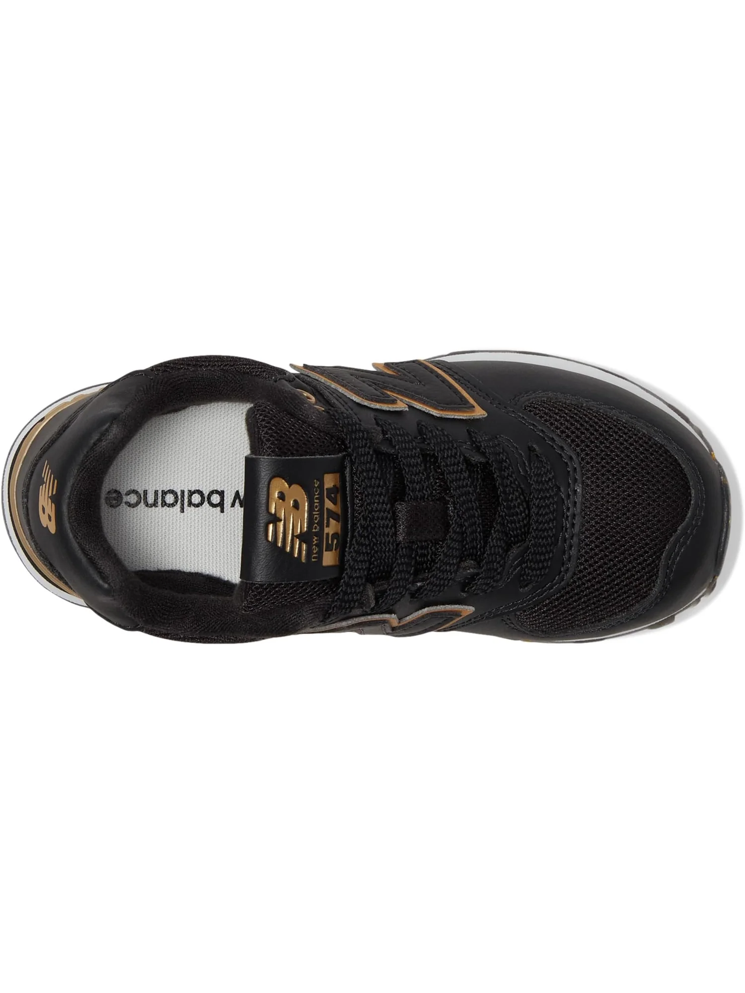 Кроссовки New Balance Kids 574 — изображение 2 из 7, черный/золотистый
