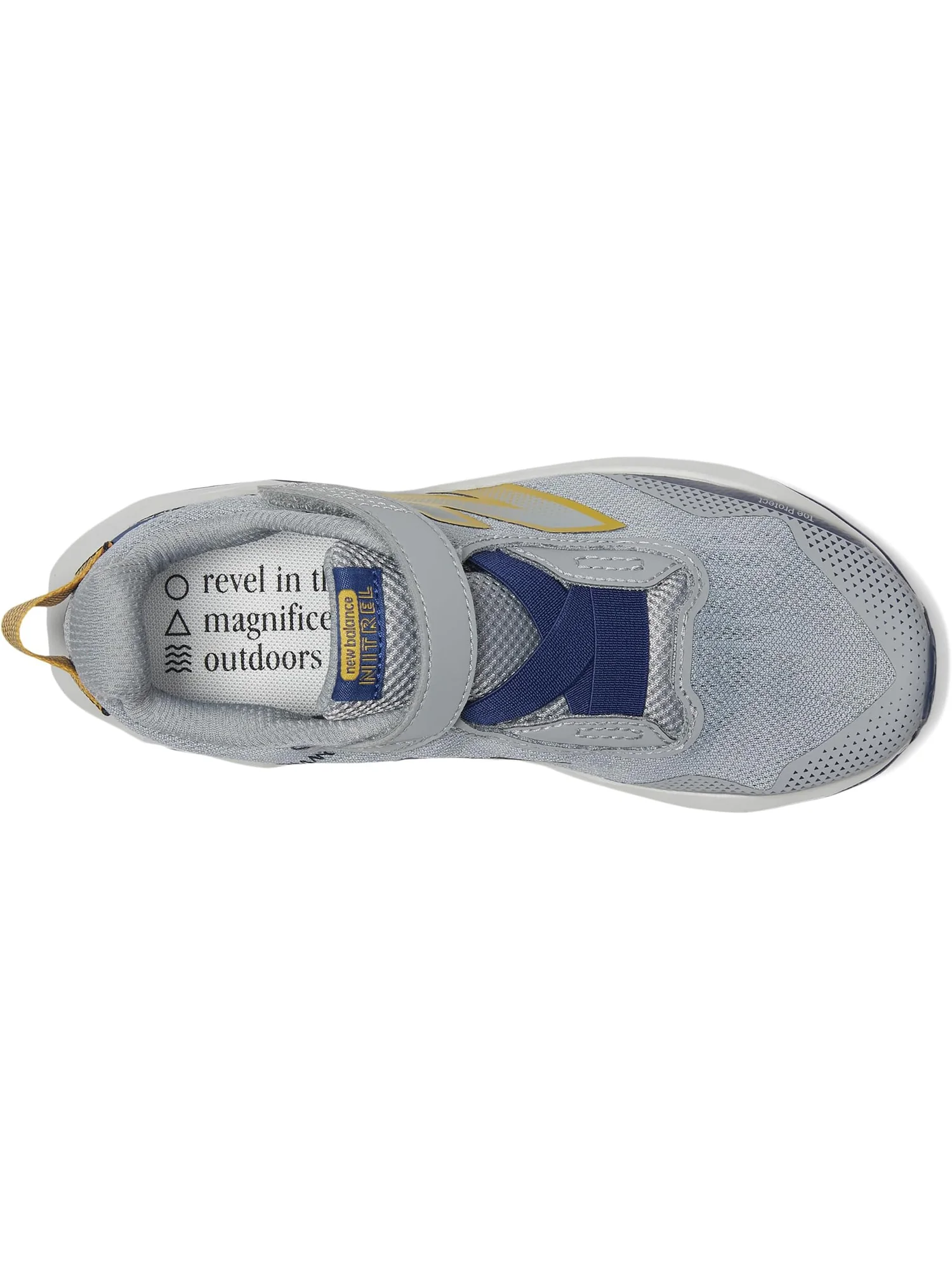 Кроссовки New Balance Kids Dynasoft Nitrel V6 Bungee Lace With Top Strap — изображение 2 из 7, серый/синий/золотистый
