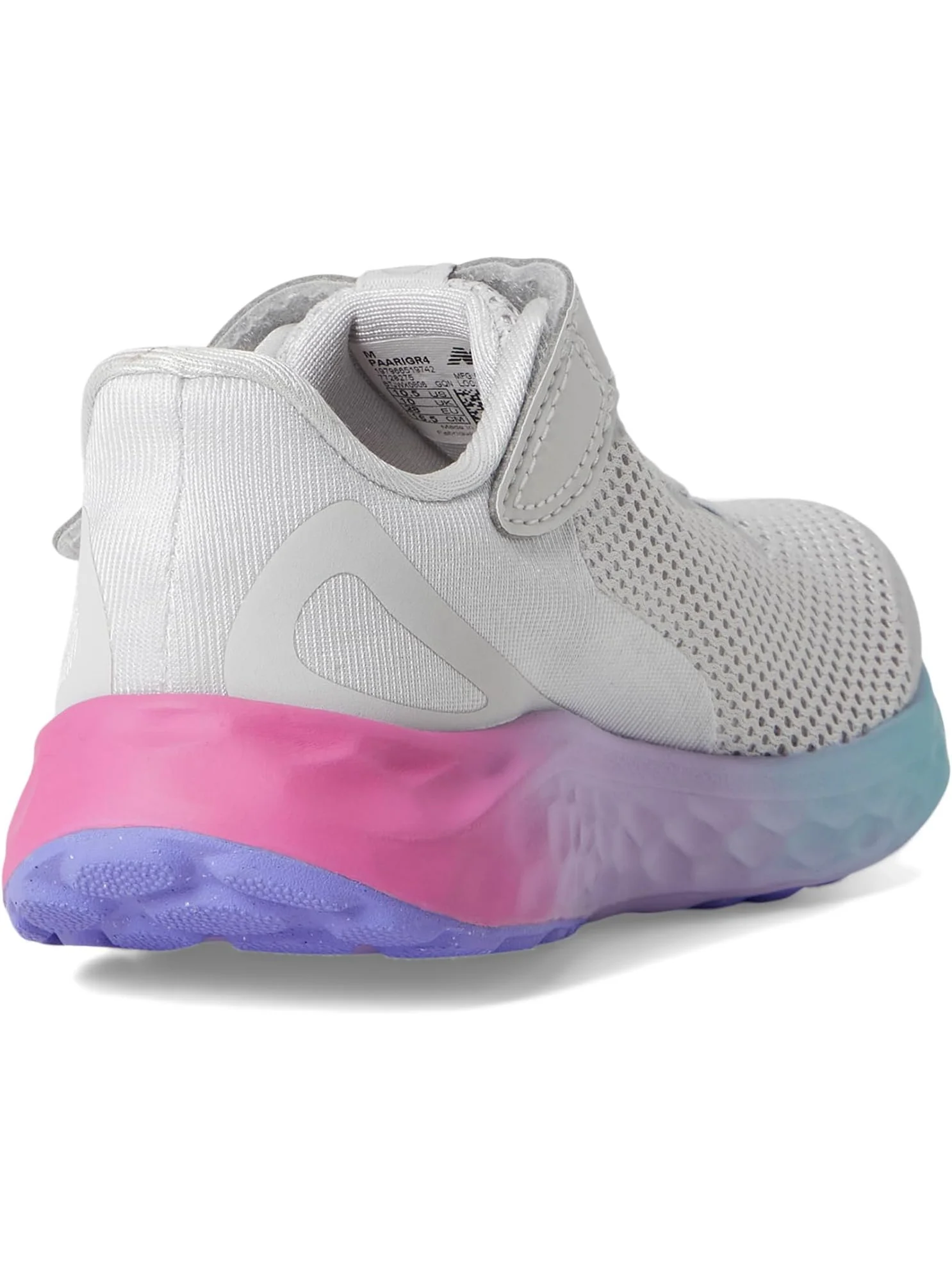 Кроссовки New Balance Kids Fresh Foam Arishi v4 Bungee Lace with Top Strap — изображение 5 из 7, серый/розовый