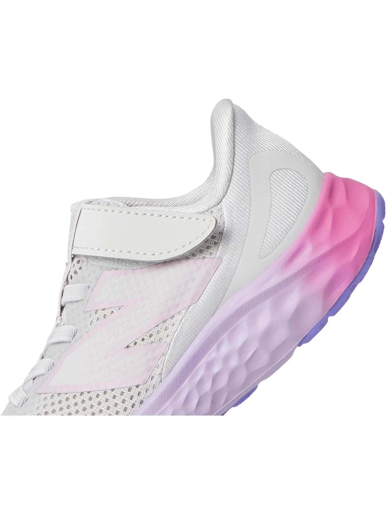 Кроссовки New Balance Kids Fresh Foam Arishi v4 Bungee Lace with Top Strap — изображение 6 из 7, серый/розовый