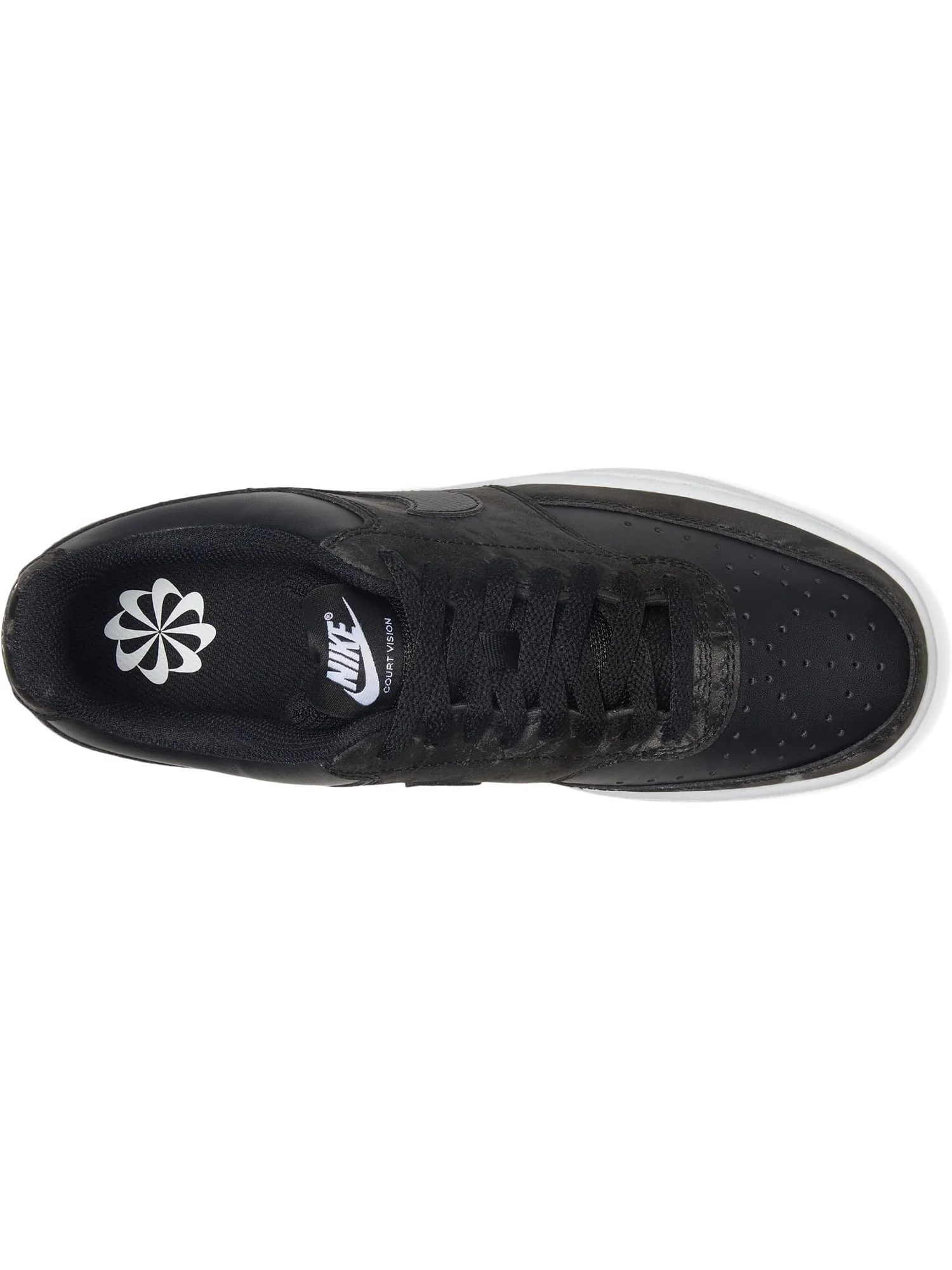 Кроссовки Nike Court Vision Low — изображение 2 из 7, черный/черный/белый
