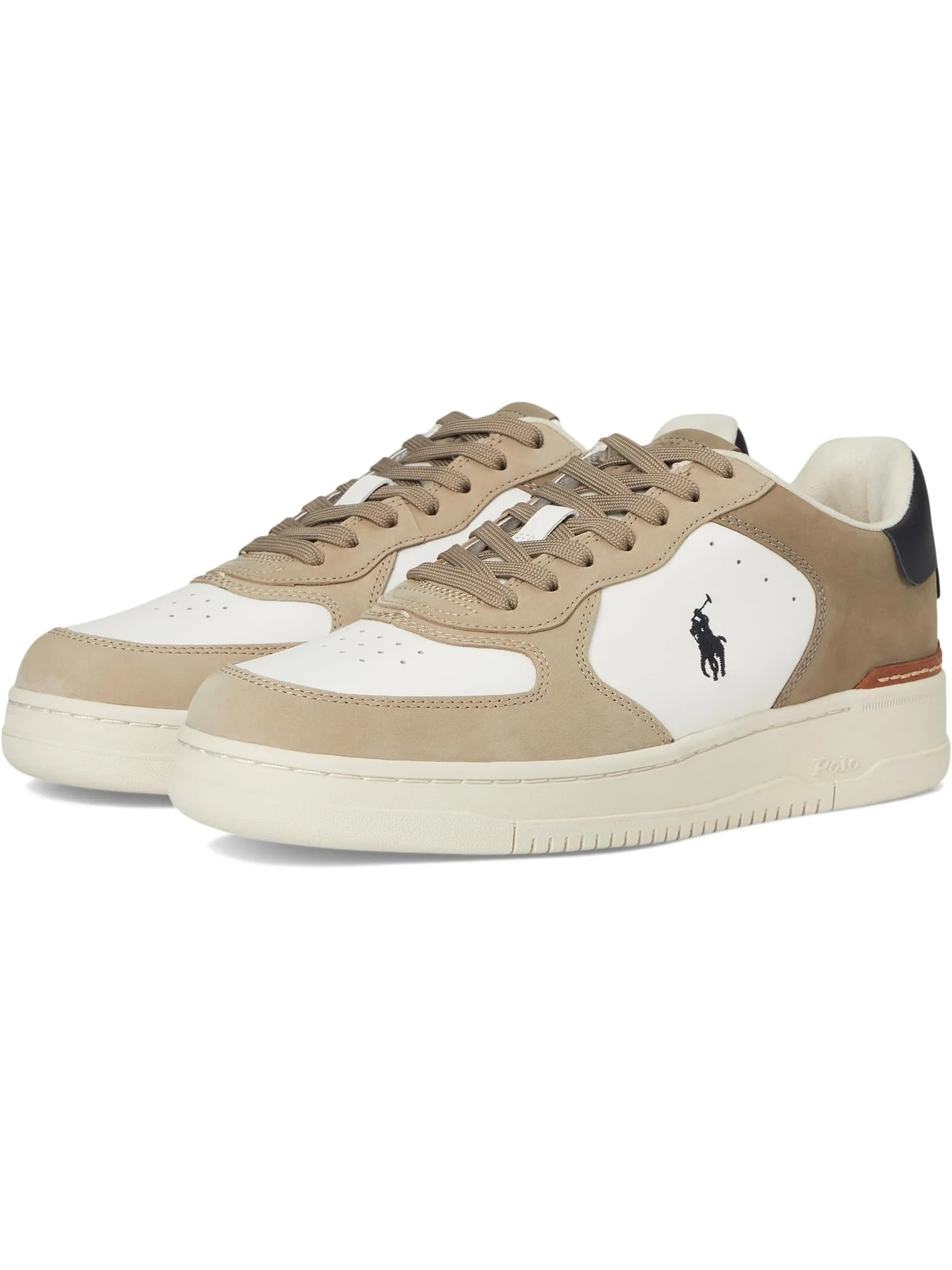 Кроссовки Polo Ralph Lauren Masters Court Nubuck & Leather Sneakers — изображение 1 из 7, белый