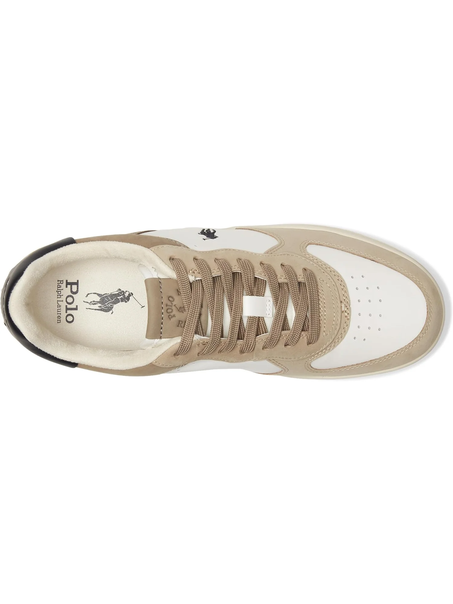 Кроссовки Polo Ralph Lauren Masters Court Nubuck & Leather Sneakers — изображение 2 из 7, белый