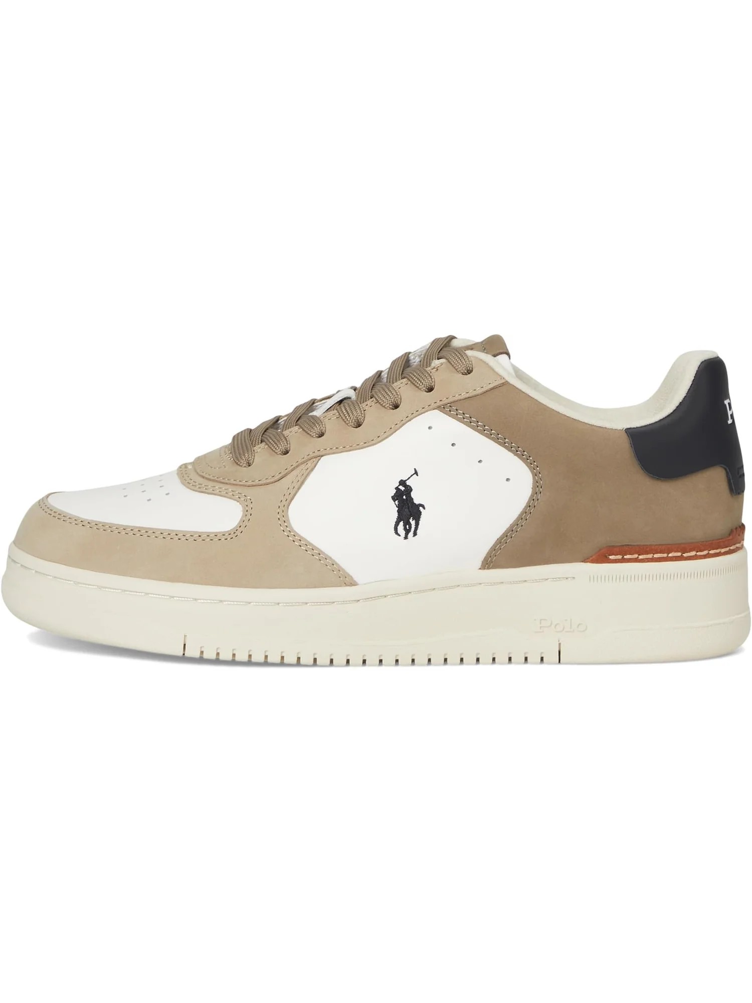 Кроссовки Polo Ralph Lauren Masters Court Nubuck & Leather Sneakers — изображение 4 из 7, белый