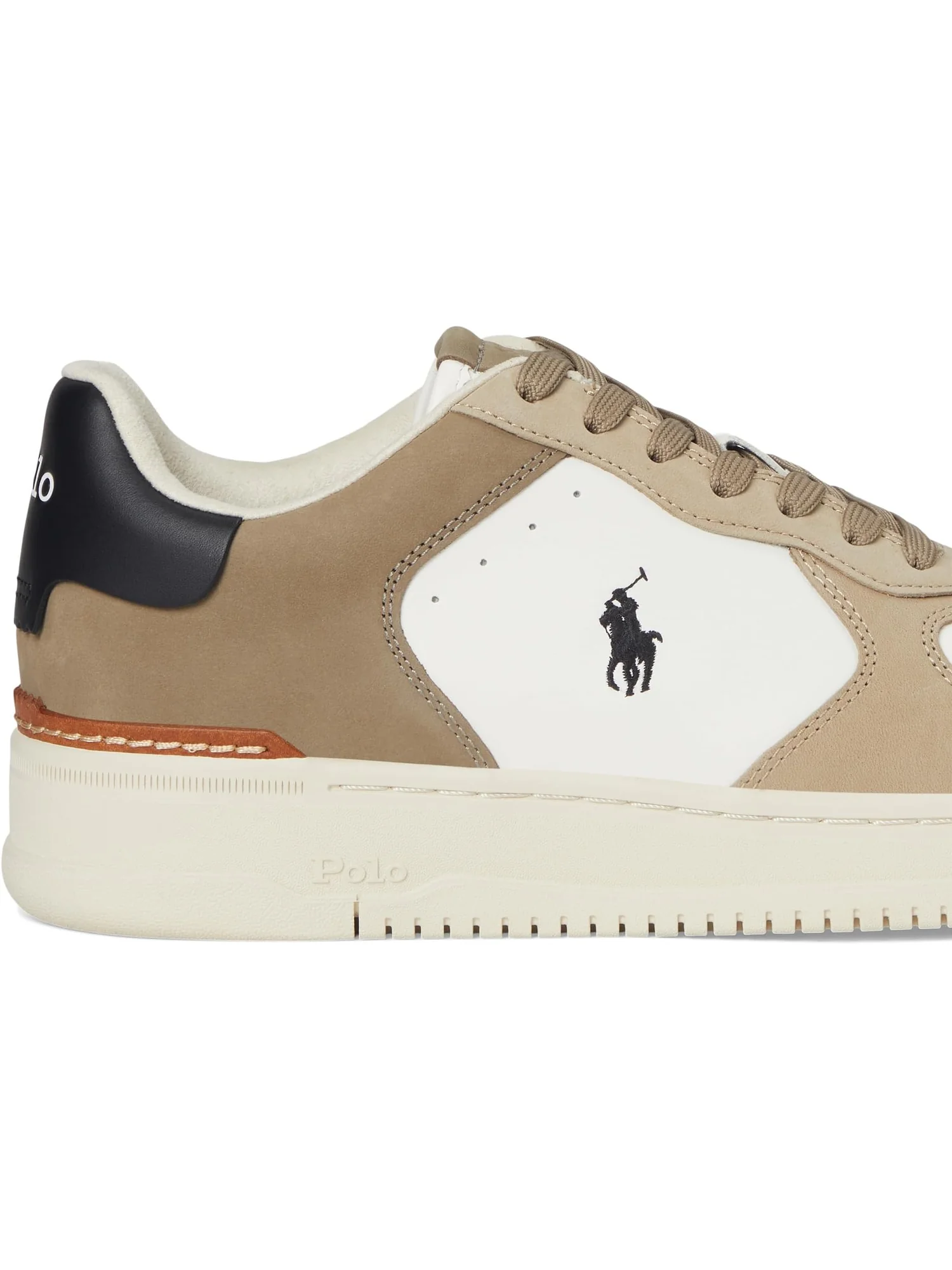 Кроссовки Polo Ralph Lauren Masters Court Nubuck & Leather Sneakers — изображение 6 из 7, белый