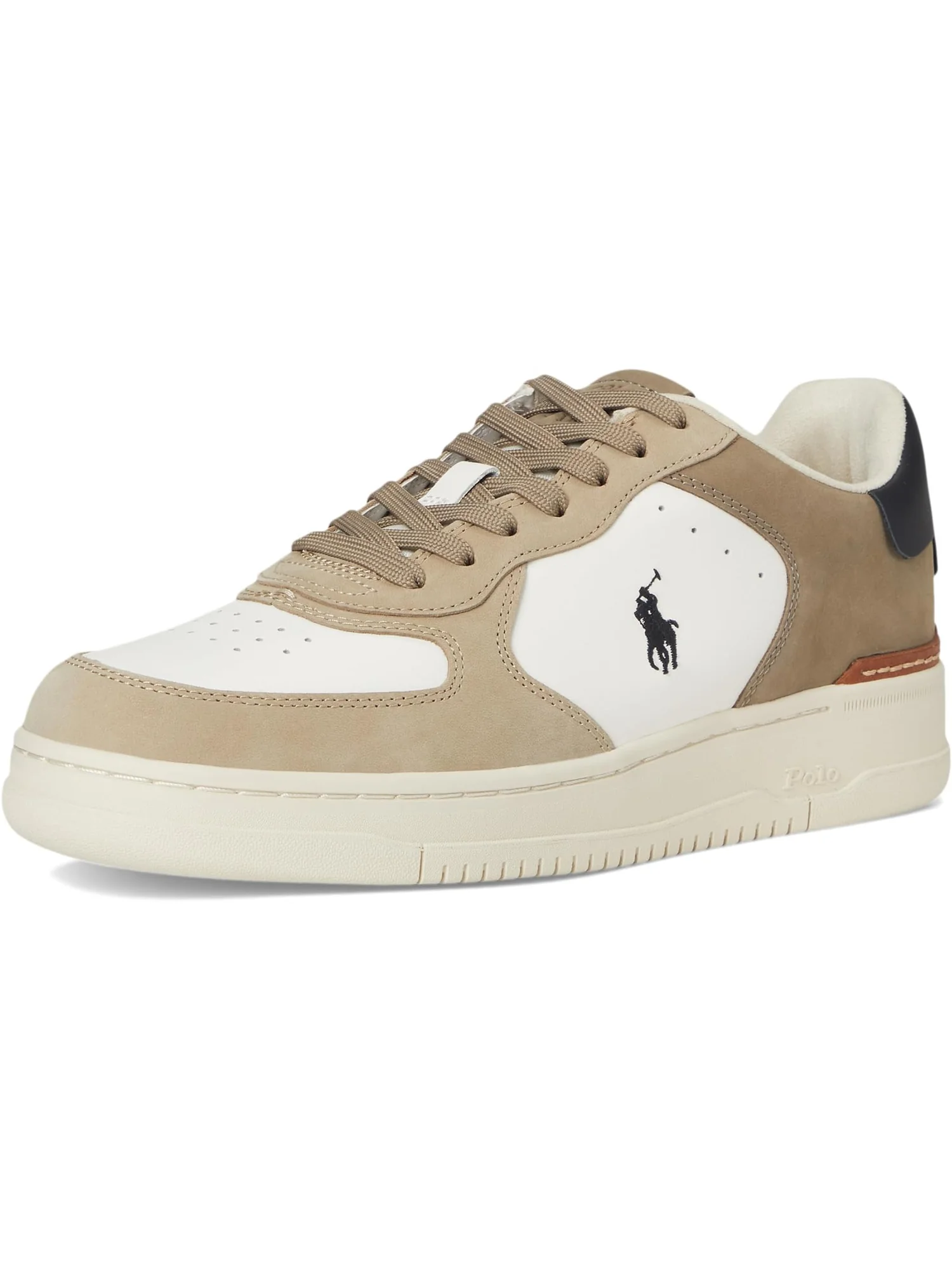 Кроссовки Polo Ralph Lauren Masters Court Nubuck & Leather Sneakers — изображение 7 из 7, белый