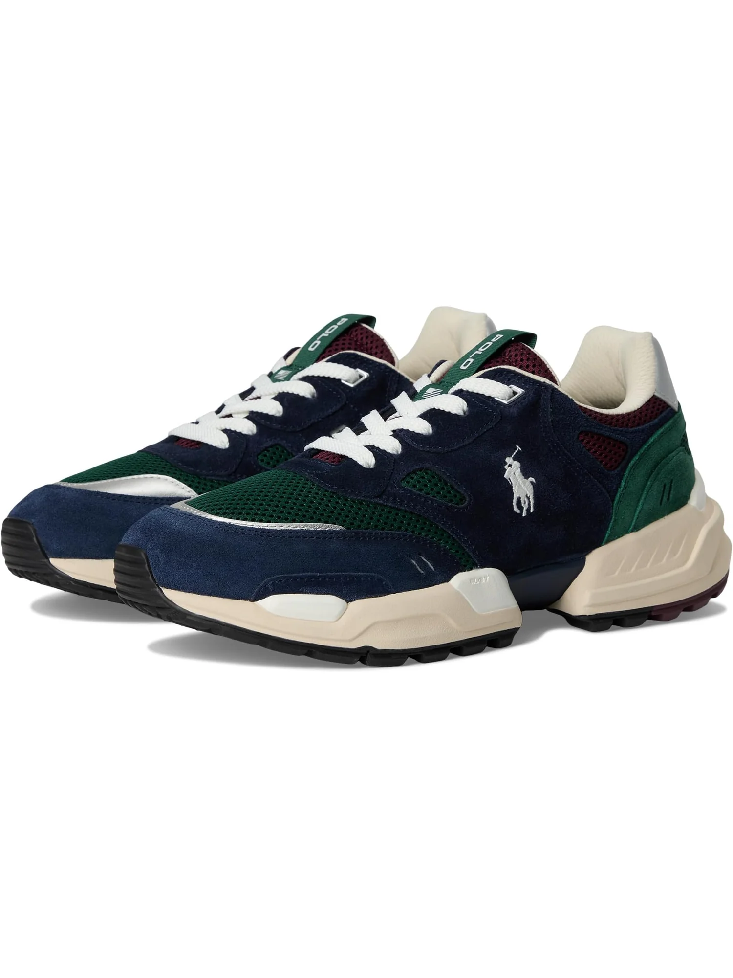 Кроссовки Polo Ralph Lauren Jogger Suede & Mesh Sneakers, цвет Madison Ave Color-Block — изображение 1 из 7