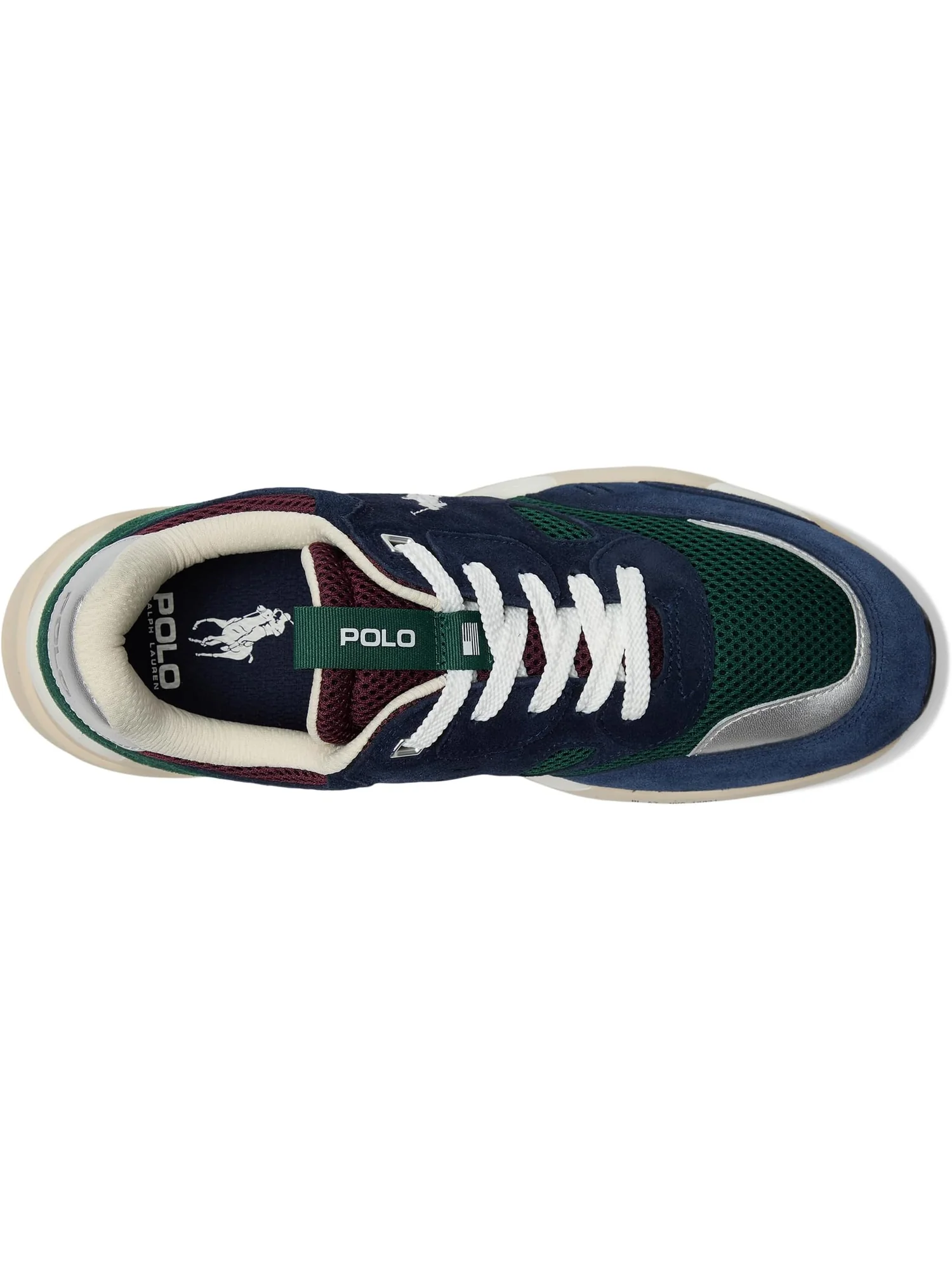 Кроссовки Polo Ralph Lauren Jogger Suede & Mesh Sneakers, цвет Madison Ave Color-Block — изображение 2 из 7