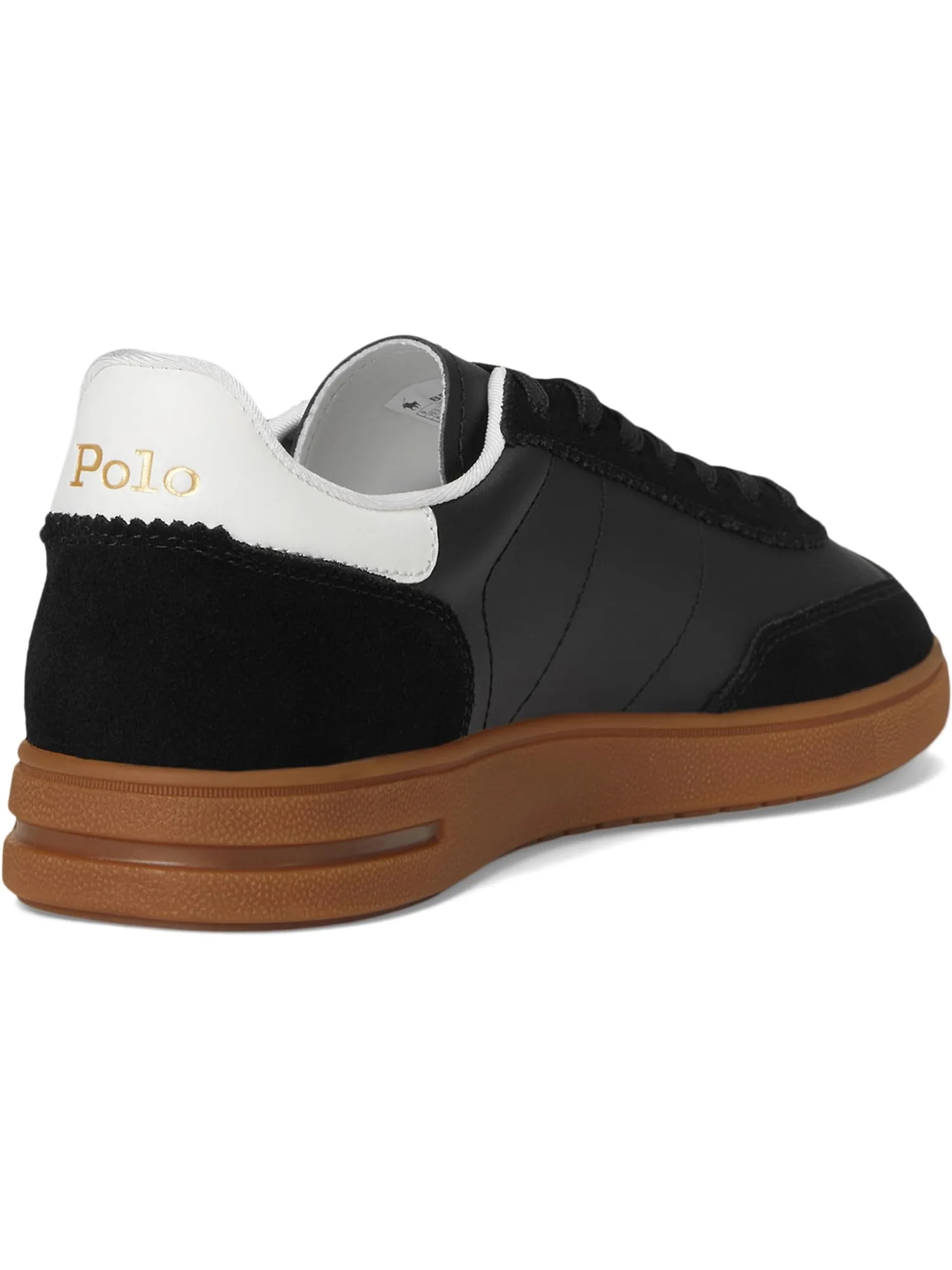 Кроссовки Polo Ralph Lauren Bedford Leather-Suede Sneakers — изображение 5 из 7, черный/белый