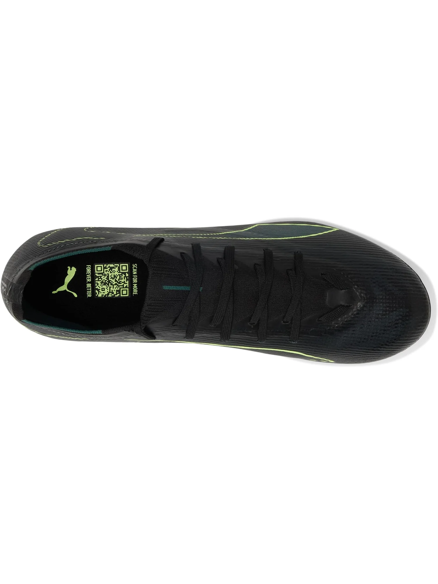 Кроссовки PUMA Ultra 6 Match Firm, Artificial Ground Soccer Cleats — изображение 2 из 7, черный/светлый/зеленый