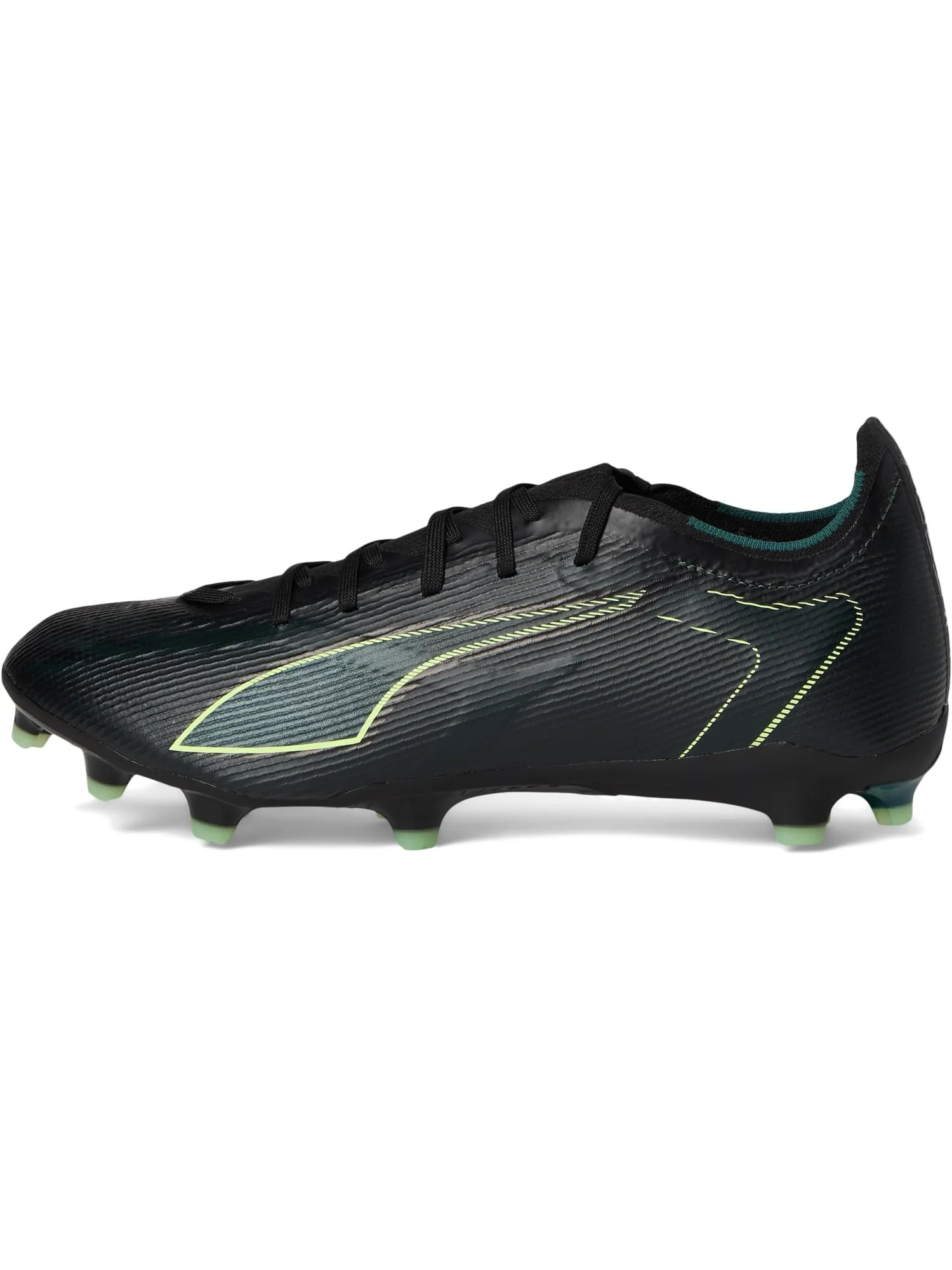 Кроссовки PUMA Ultra 6 Match Firm, Artificial Ground Soccer Cleats — изображение 4 из 7, черный/светлый/зеленый