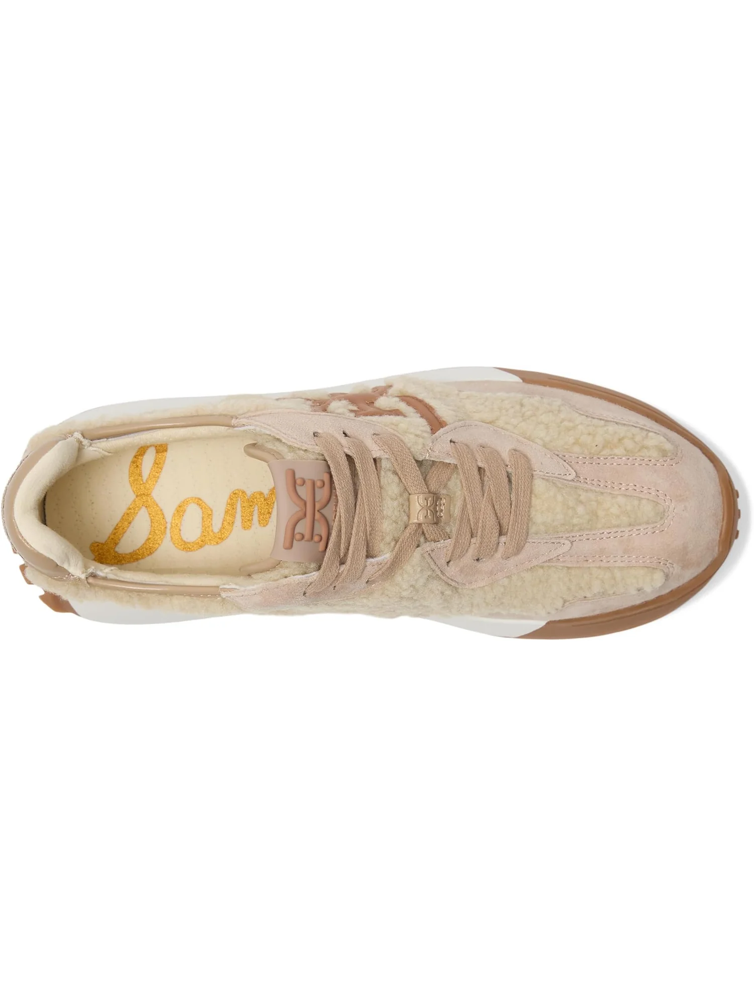 Кроссовки Sam Edelman Langley 3 Lace-up Shoes — изображение 2 из 7, бежевый