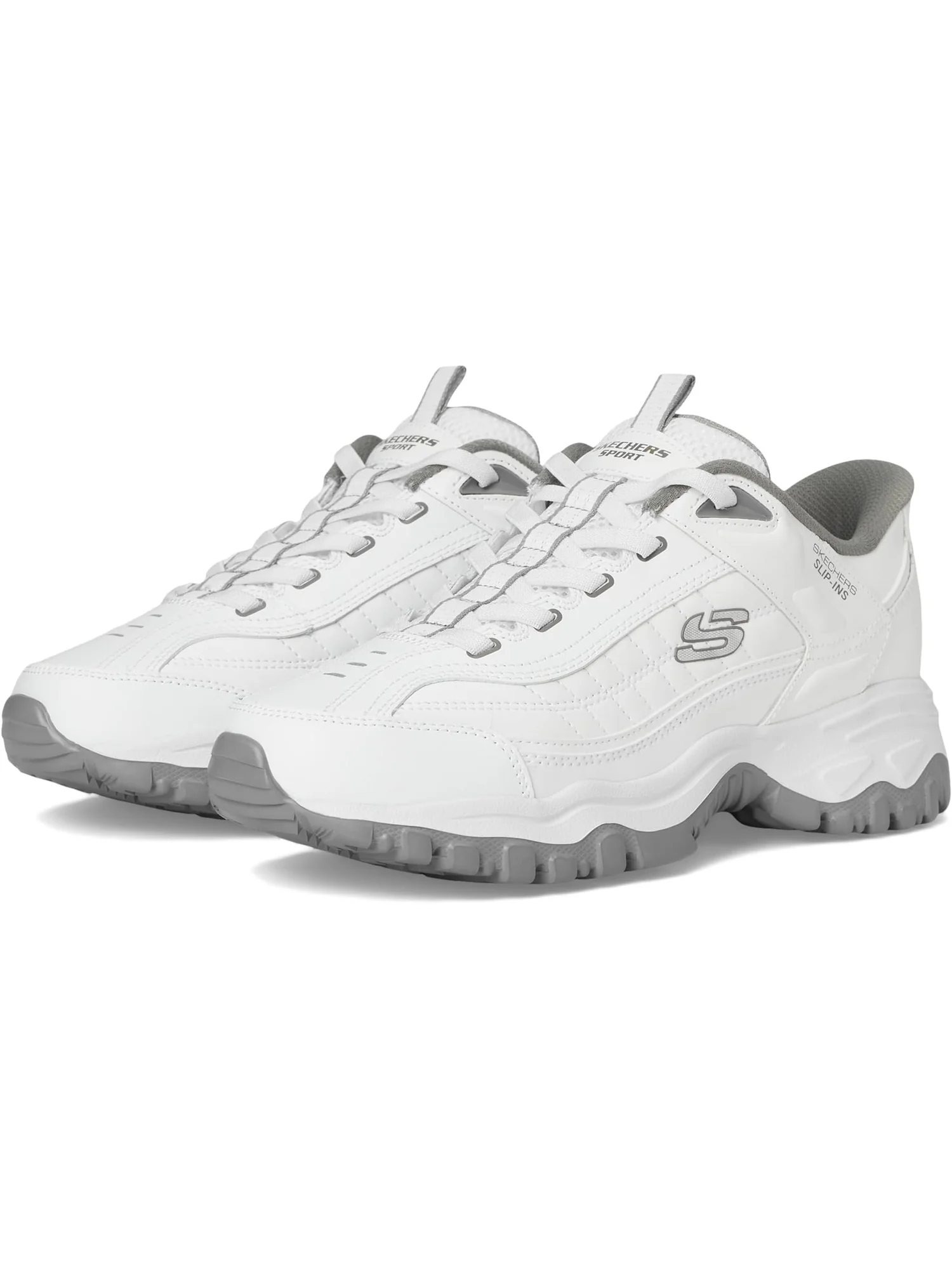 Кроссовки SKECHERS Afterburn E'Lite Grill Corporal Hands Free Slip-In — изображение 1 из 7, белый/серый