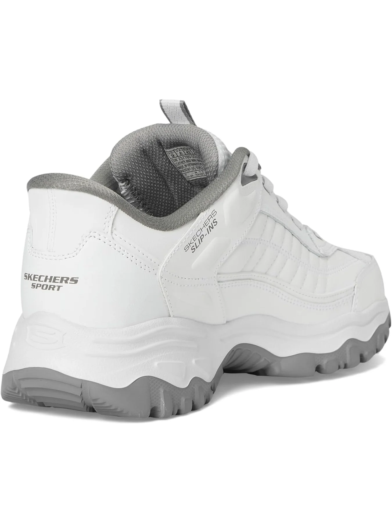 Кроссовки SKECHERS Afterburn E'Lite Grill Corporal Hands Free Slip-In — изображение 5 из 7, белый/серый