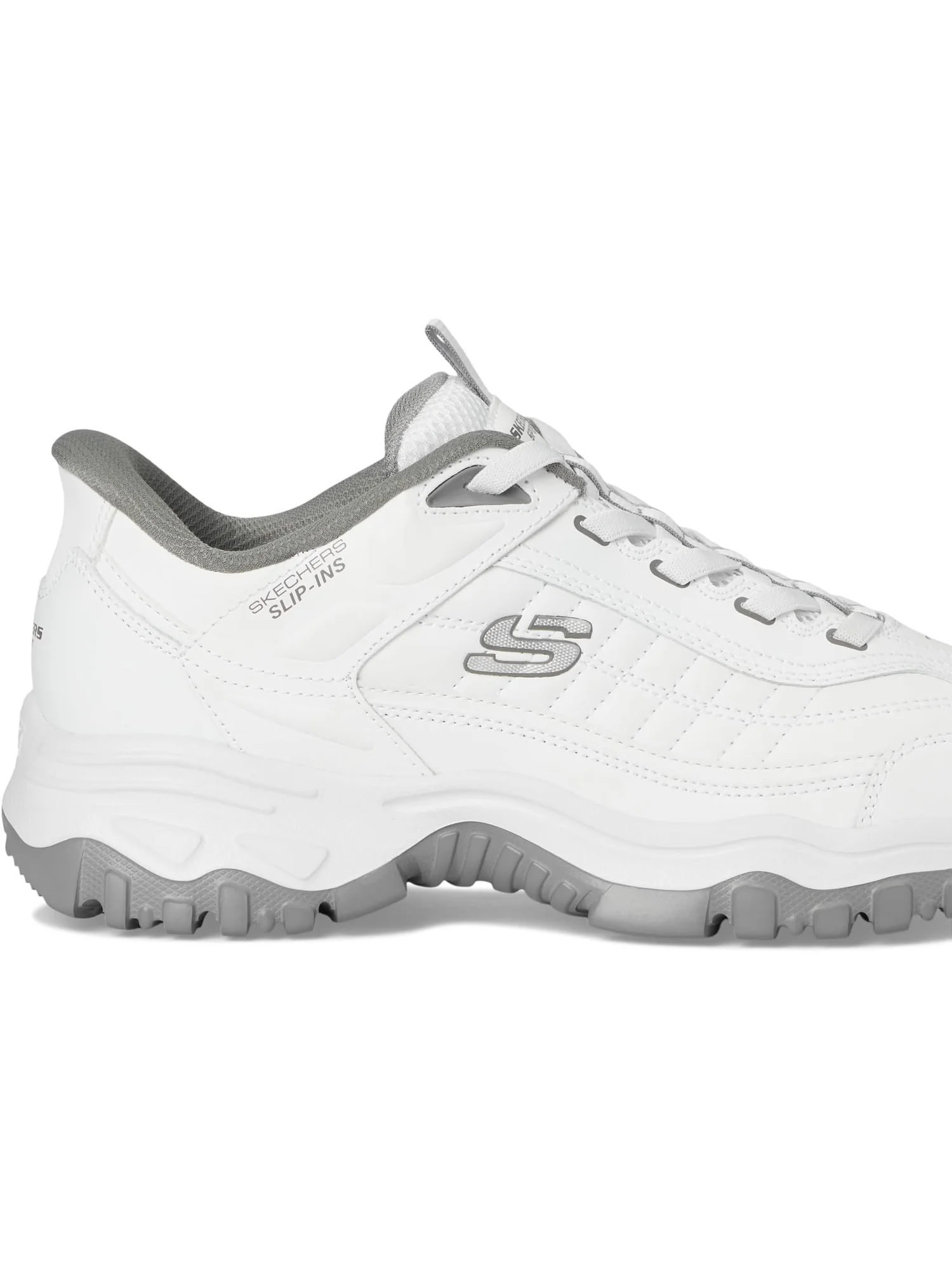 Кроссовки SKECHERS Afterburn E'Lite Grill Corporal Hands Free Slip-In — изображение 6 из 7, белый/серый