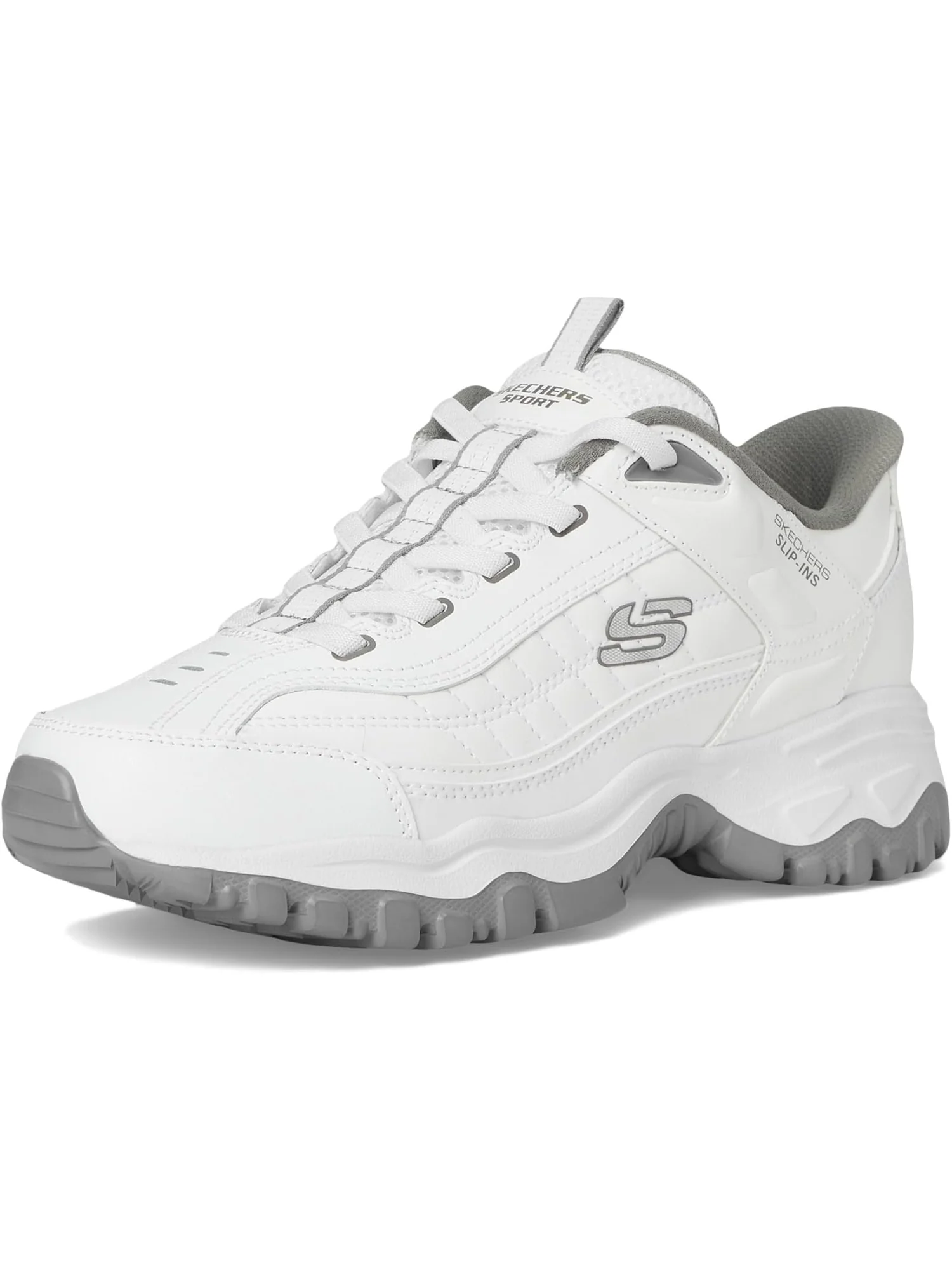 Кроссовки SKECHERS Afterburn E'Lite Grill Corporal Hands Free Slip-In — изображение 7 из 7, белый/серый