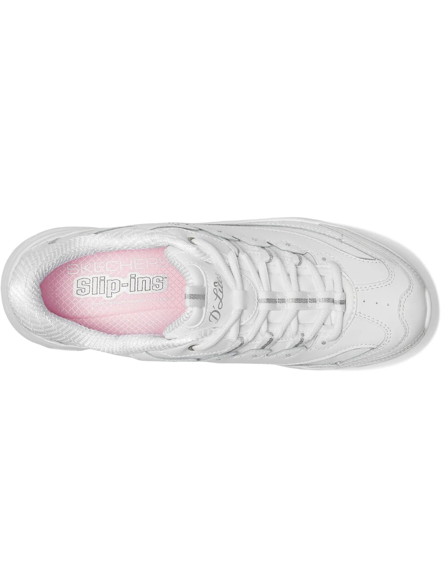 Кроссовки SKECHERS Glide-Step Pro Timeless Twist Hands Free Slip-Ins — изображение 2 из 7, белый серебристый