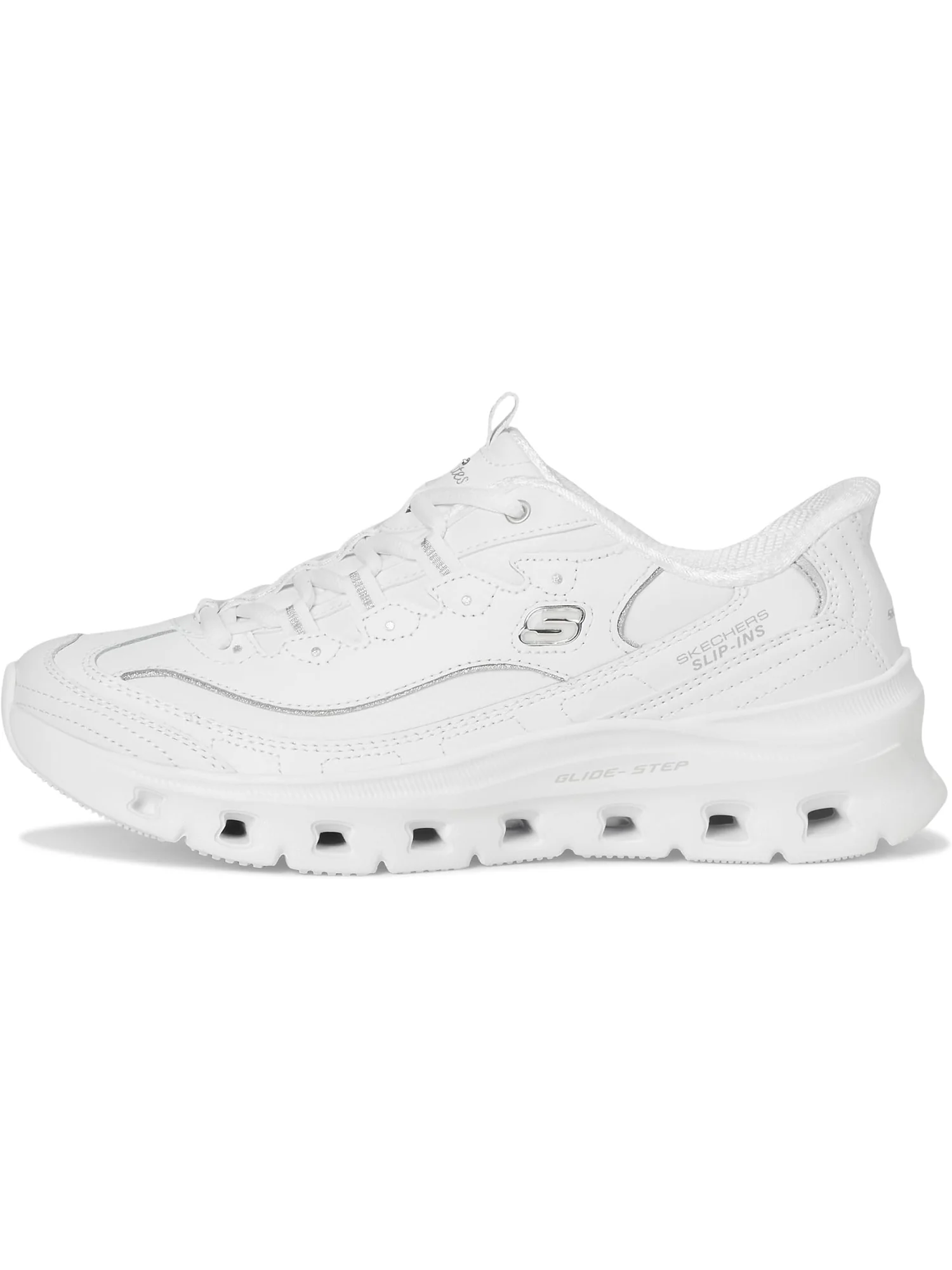 Кроссовки SKECHERS Glide-Step Pro Timeless Twist Hands Free Slip-Ins — изображение 4 из 7, белый серебристый
