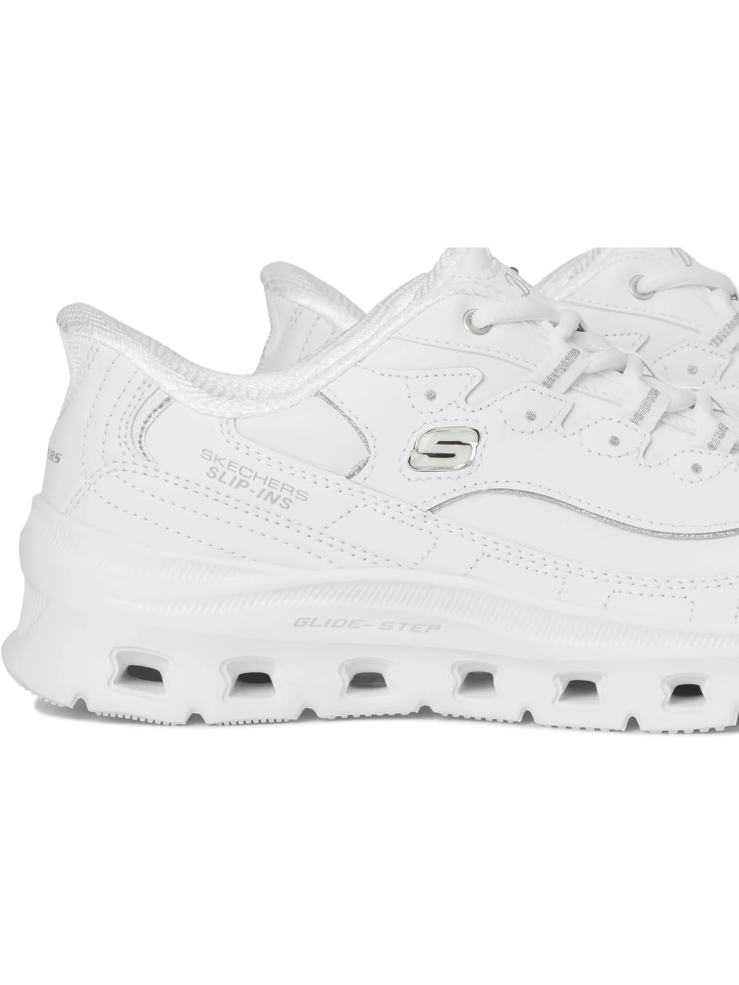 Кроссовки SKECHERS Glide-Step Pro Timeless Twist Hands Free Slip-Ins — изображение 6 из 7, белый серебристый