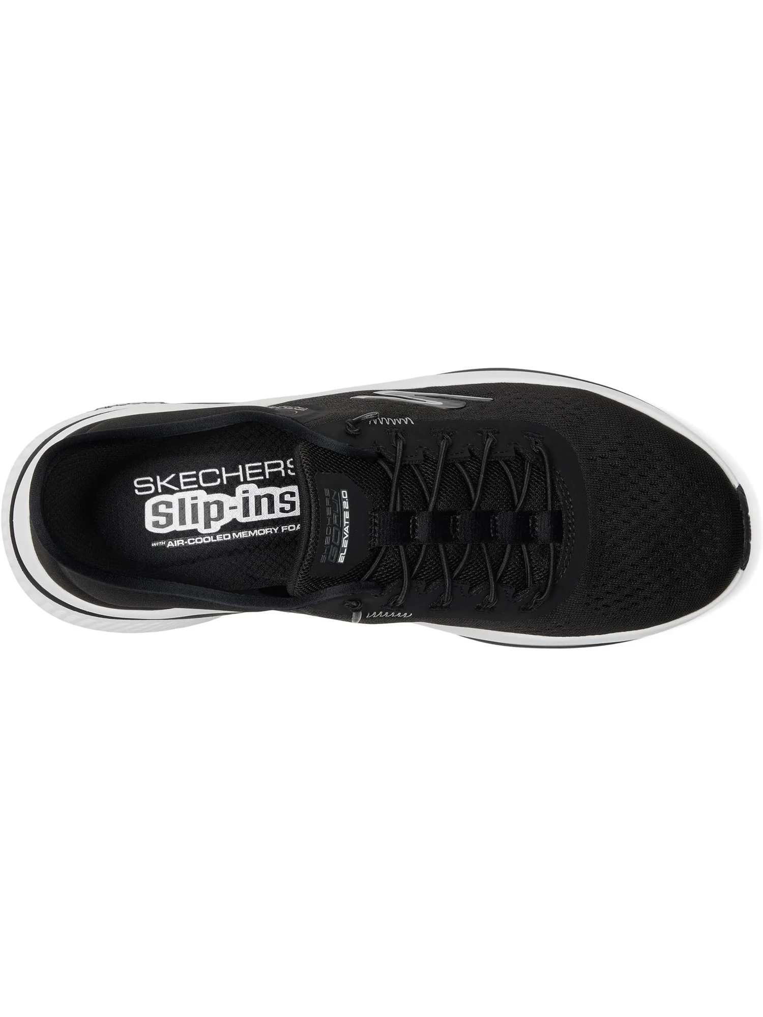 Кроссовки SKECHERS Go Run Elevate 2.0 Banyan Hands Free Slip-Ins — изображение 2 из 7, черный/белый