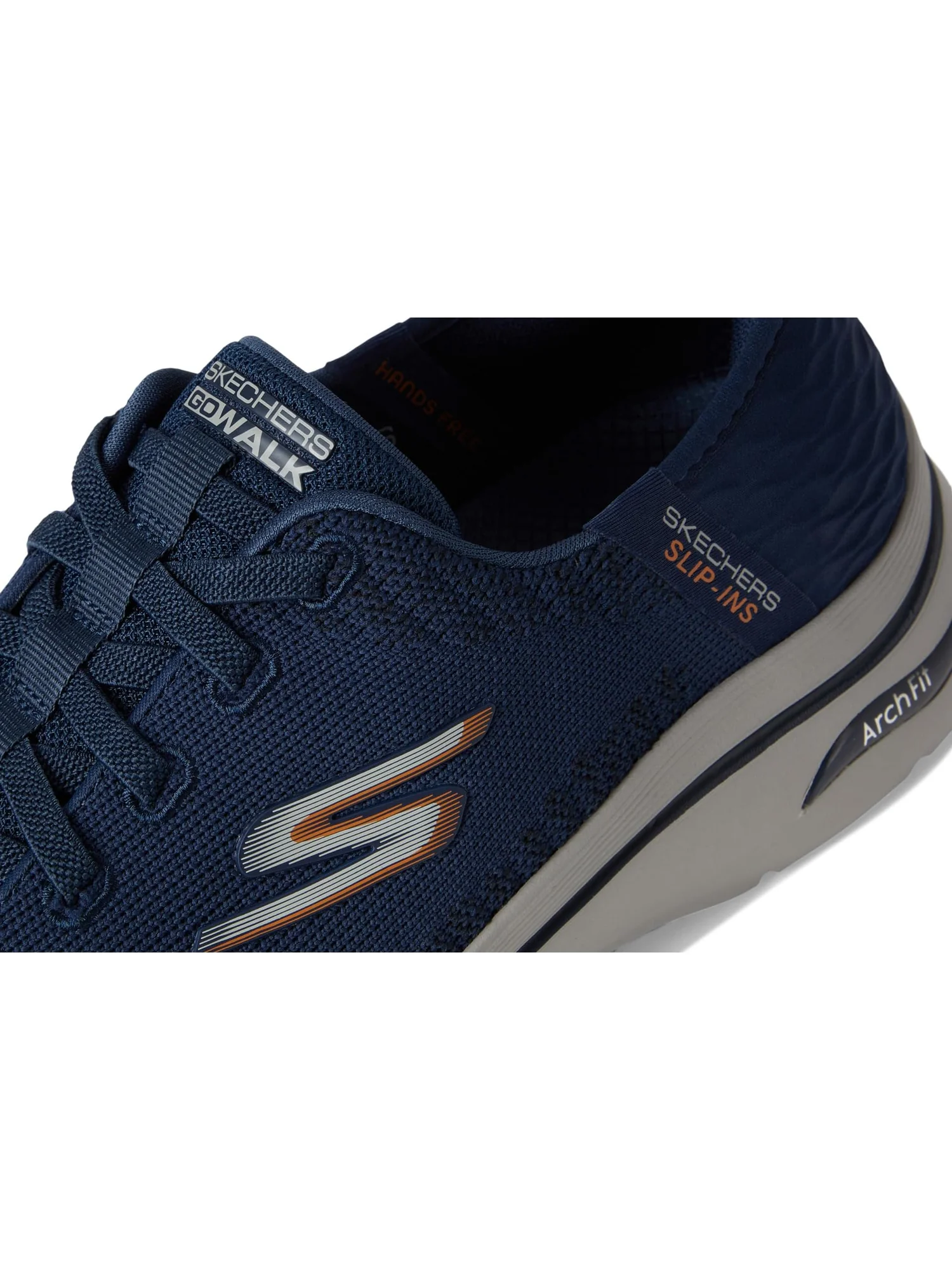 Кроссовки SKECHERS Performance Go Walk Arch Fit 2.0 - Grand Hands Free Slip-Ins — изображение 6 из 7, темно-синий/оранжевый