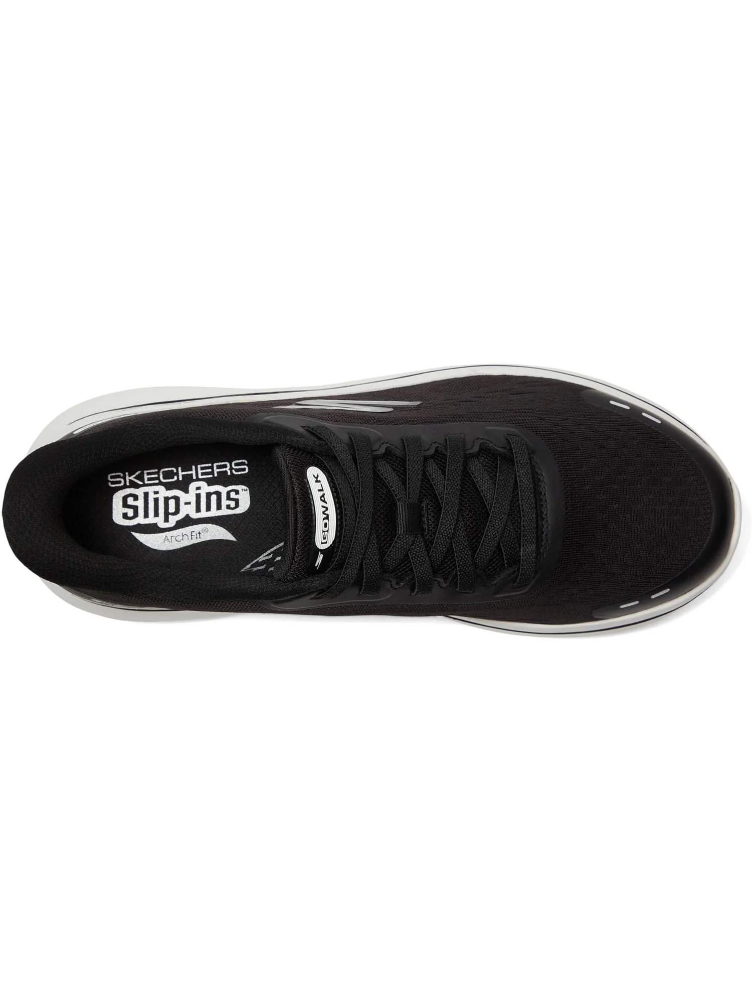 Кроссовки SKECHERS Performance Go Walk Arch Fit N-joy Nobend Hands Free Slip-in — изображение 2 из 7, черный/белый