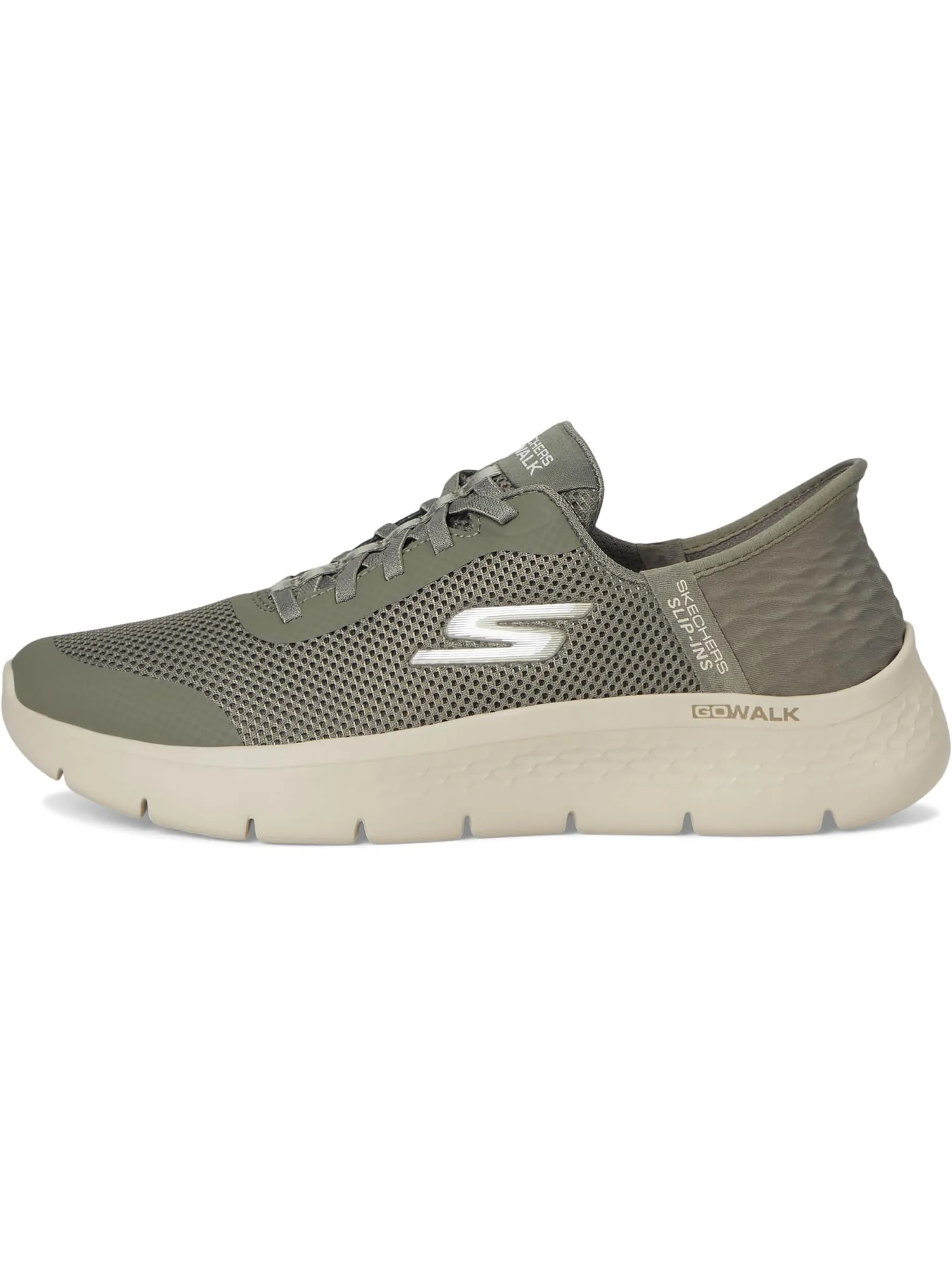 Кроссовки SKECHERS Performance Go Walk Flex Hands Free Slip-Ins - Grand Entry — изображение 4 из 7, оливковый